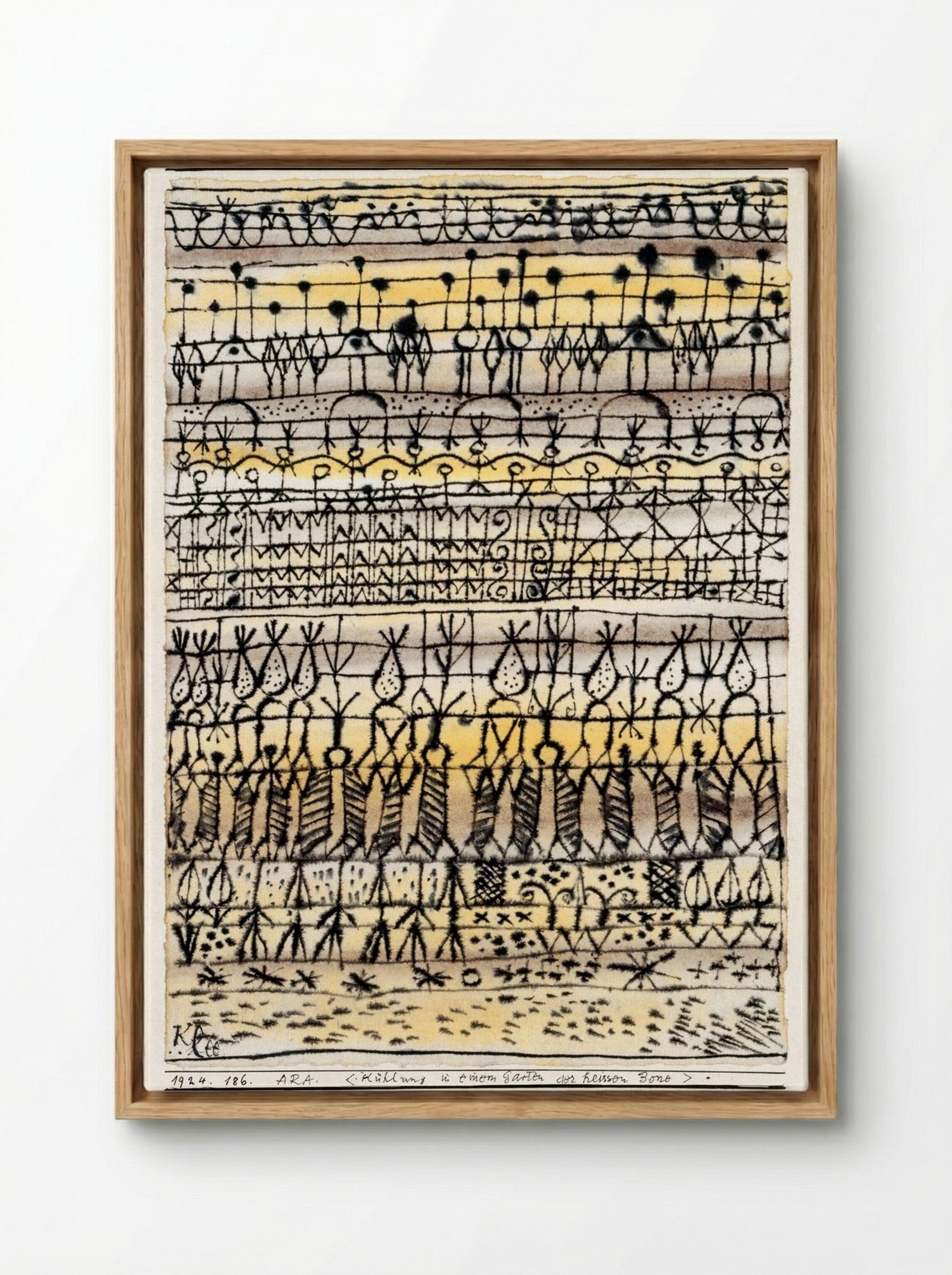 Cooling in a Hot Zone Garden - Paul Klee - Framed Canvas Wood