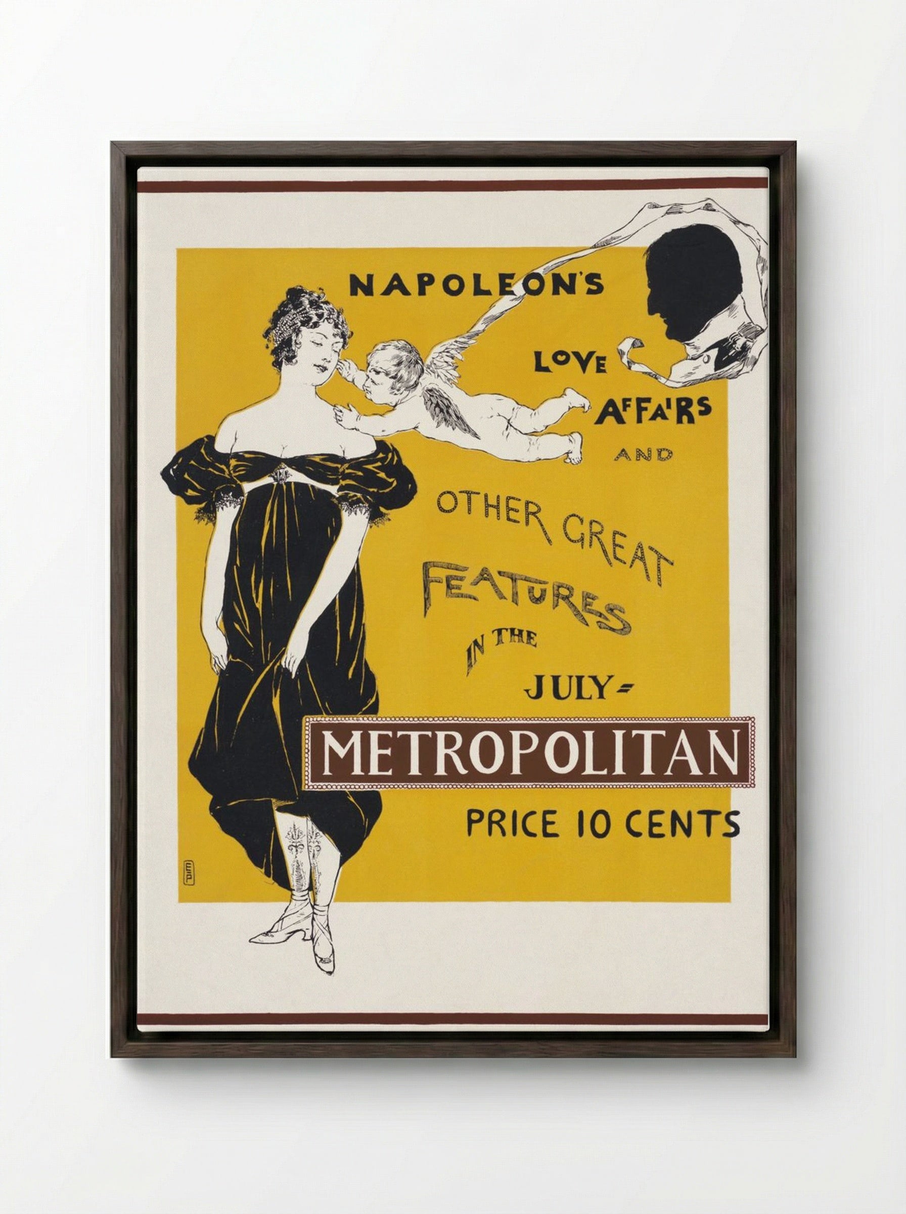 Napoleon's Love Affairs and Other Great Features in the July Metropolitan - Edward Penfield - Framed Canvas Dark Wood