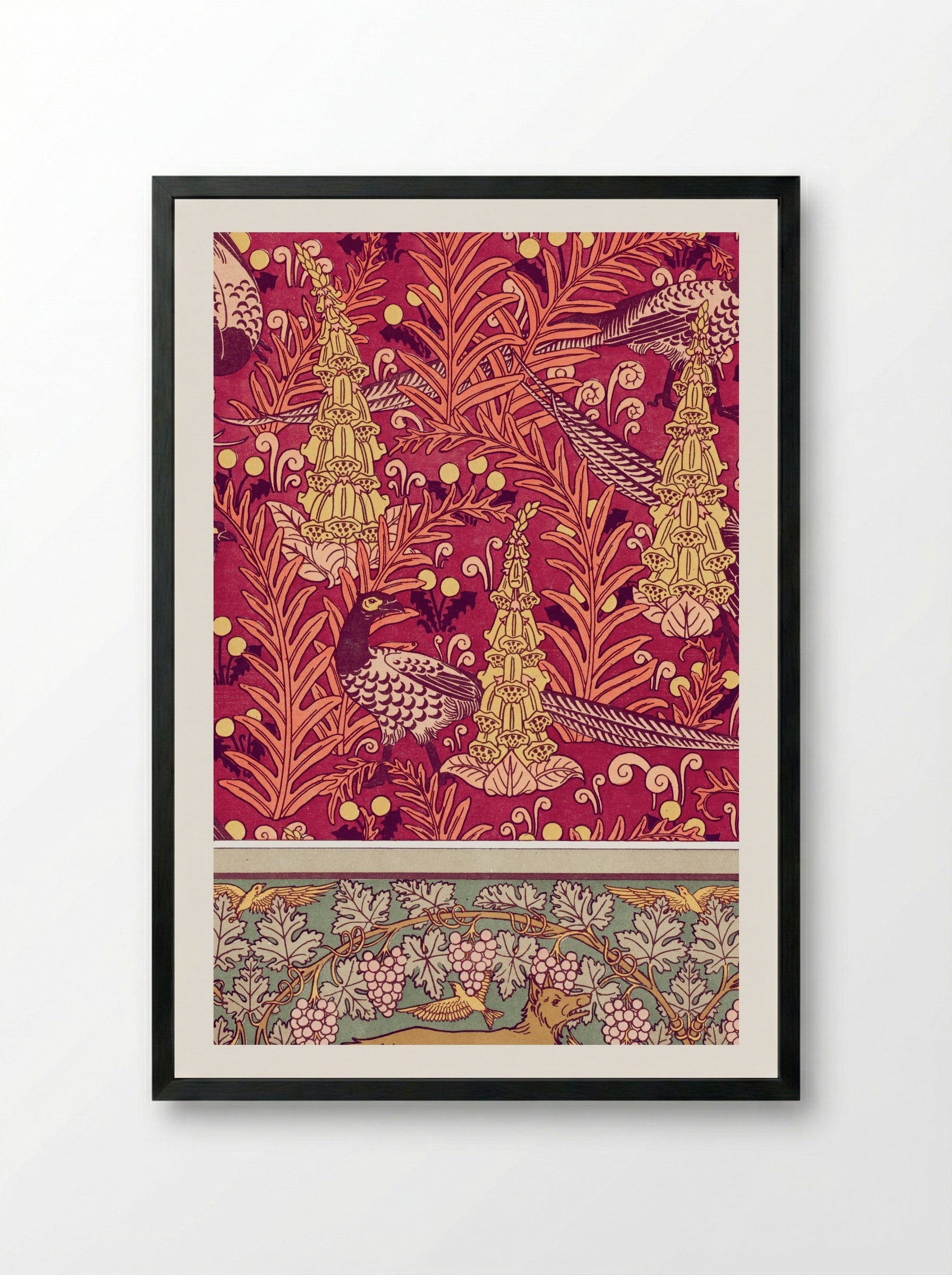 Faisans Ordinaires, Digitales - M.P. Verneuil - Framed Print Black
