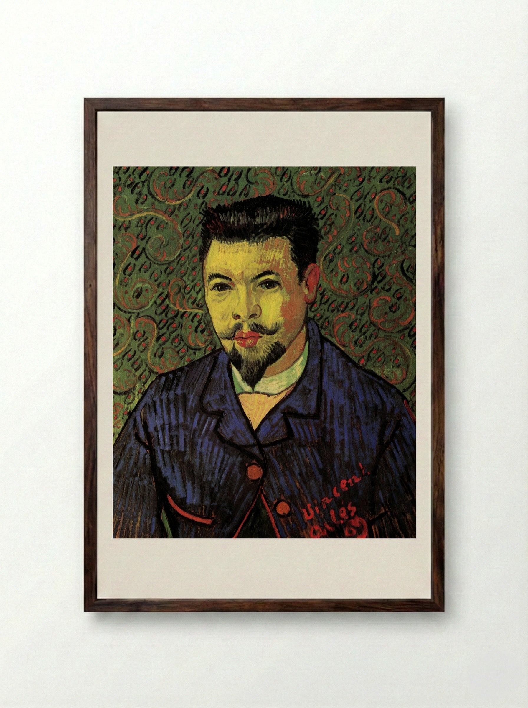 Portrait of Dr. Félix Rey - Vincent van Gogh - Framed Print Dark Wood