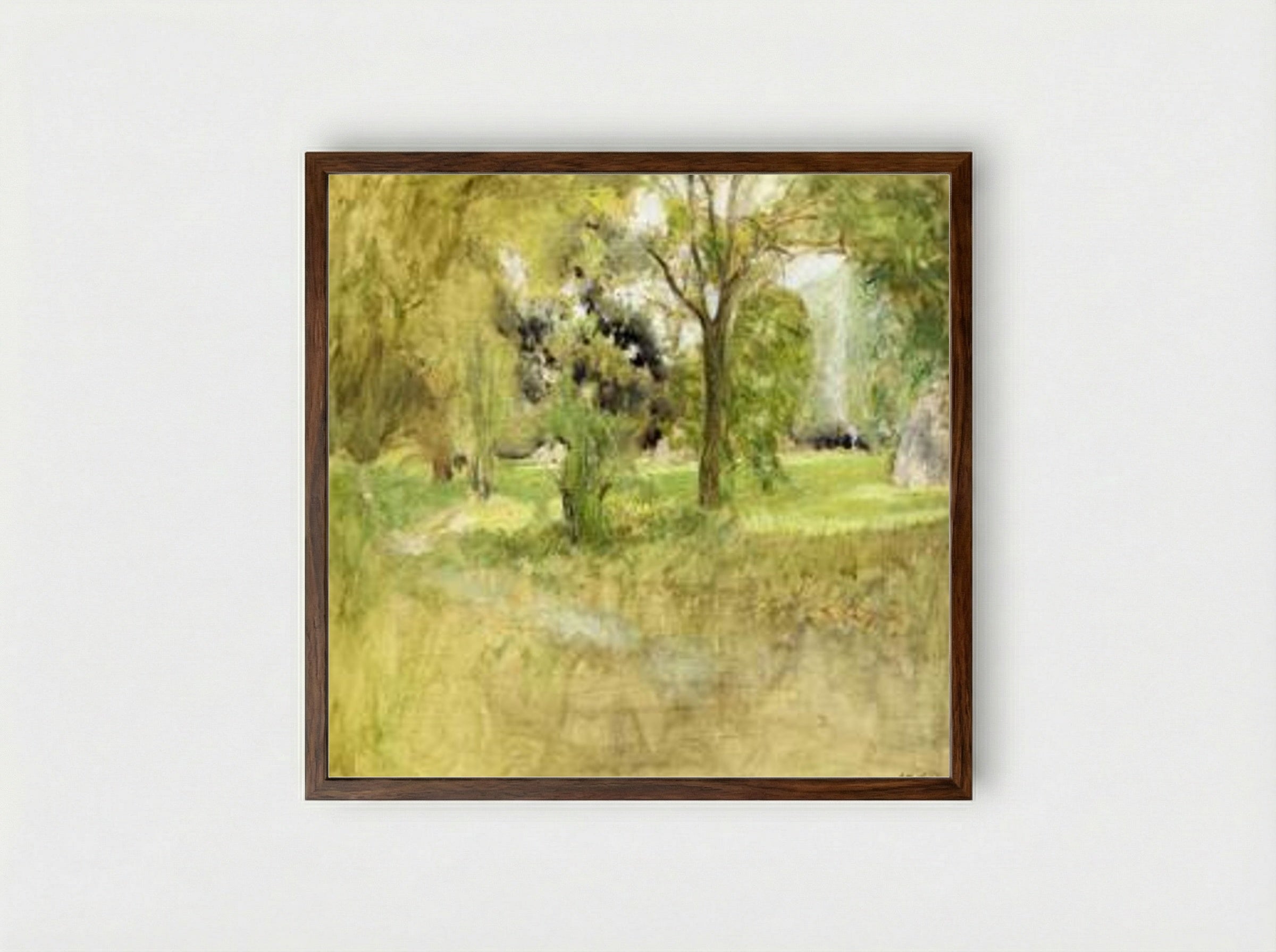 Trees in a Field - Édouard Vuillard - Framed Print Dark Wood