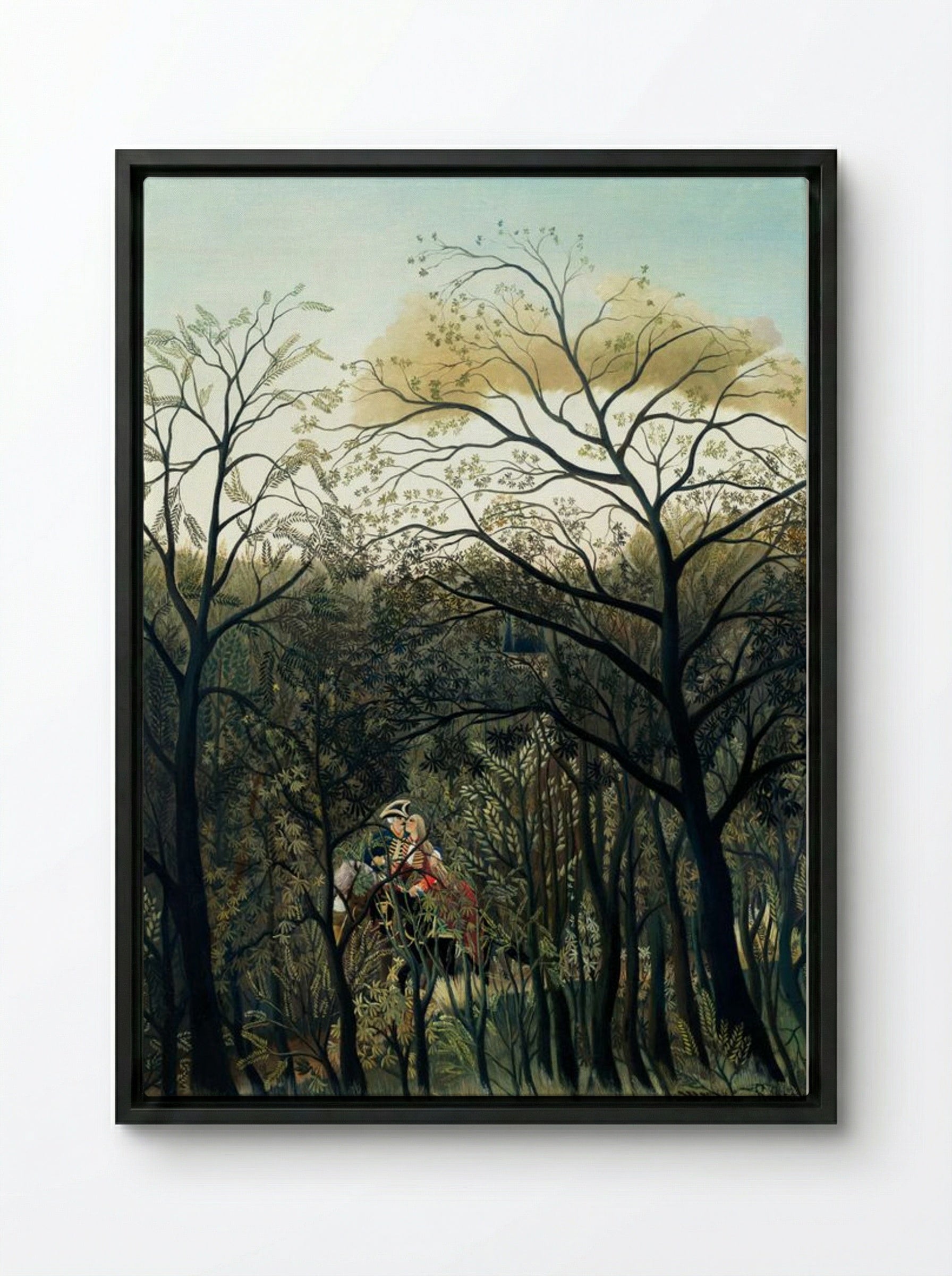Rendezvous in the Forest - Henri Rousseau - Framed Canvas Black