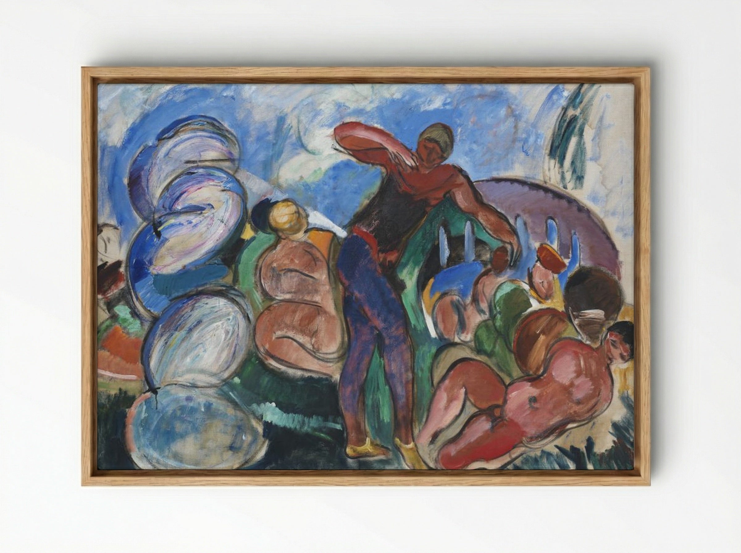 Composition with Figures - Jens Adolf Jerichau - Framed Canvas Wood