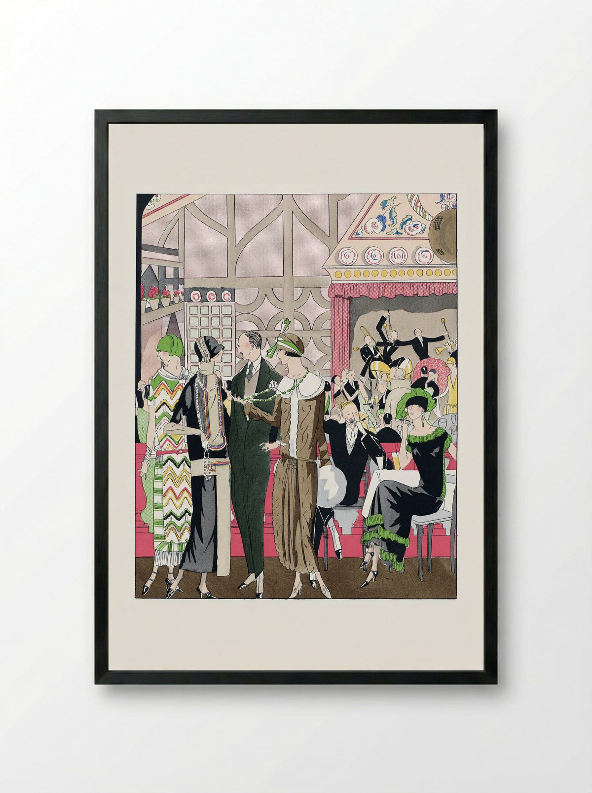 In a Restaurant - Bernard Boutet de Monvel - Framed Print Black