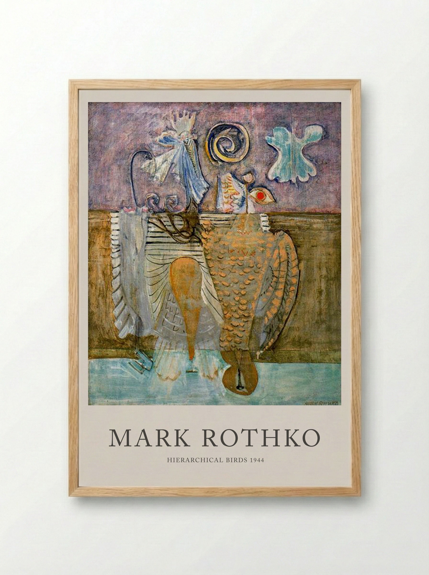 Hierarchical Birds - Mark Rothko - Framed Print Wood
