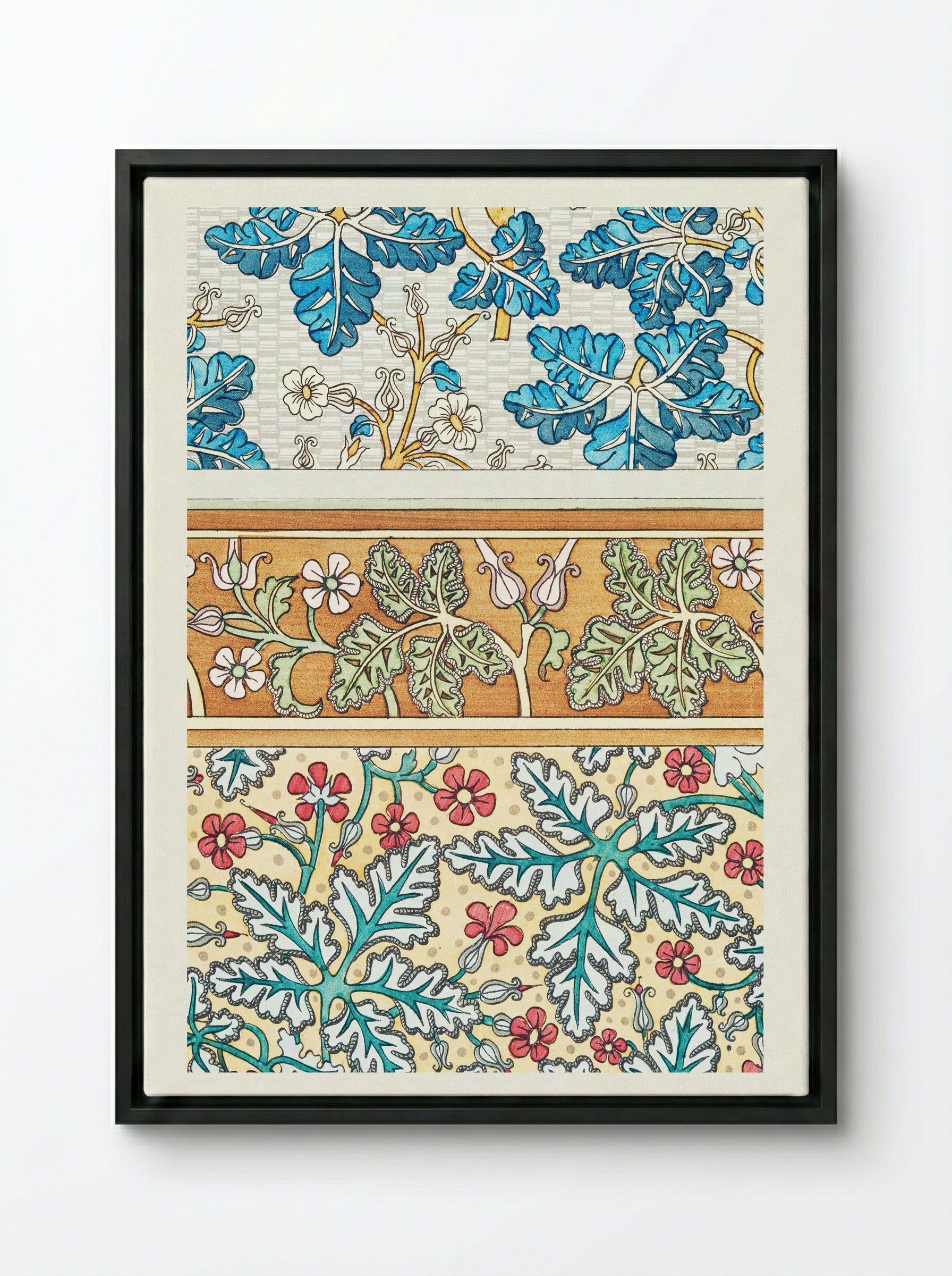 Geranium sauvage (Geranium, Plate 20) - Maurice Pillard Verneuil - Framed Canvas Black