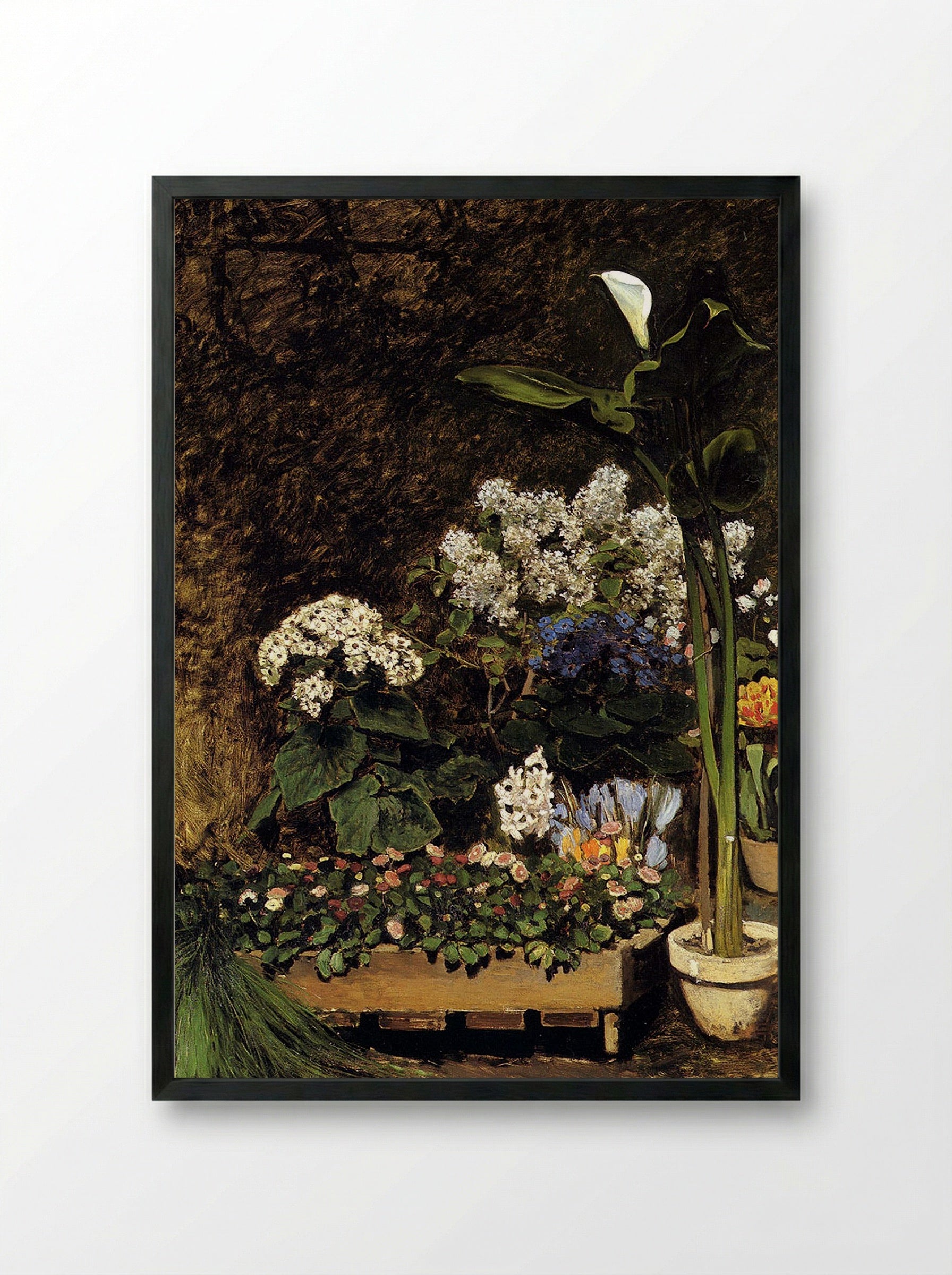 Spring Flowers - Édouard Manet - Framed Print Black