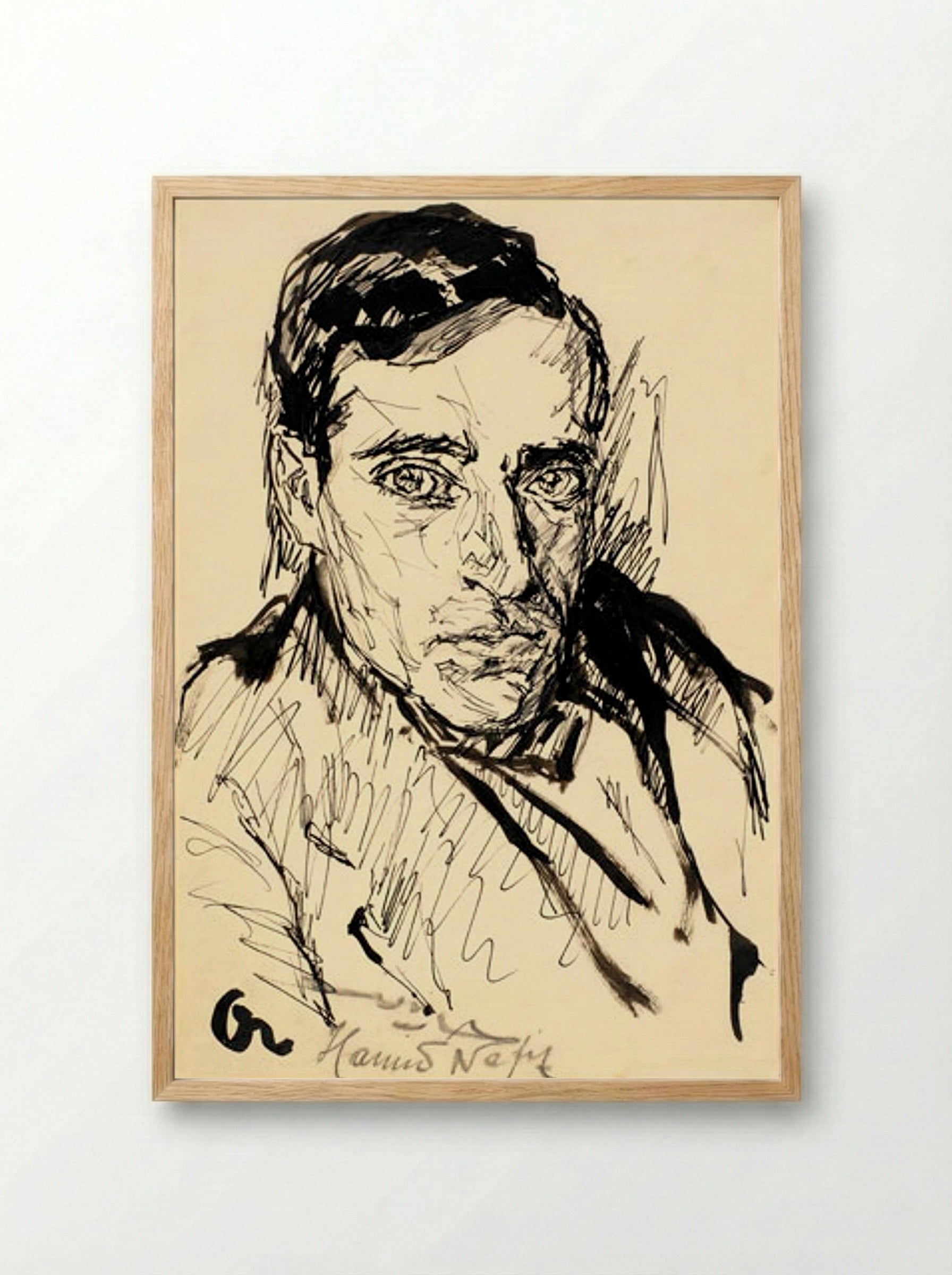 Portrait Study - Hamid Nafir - Framed Print Wood