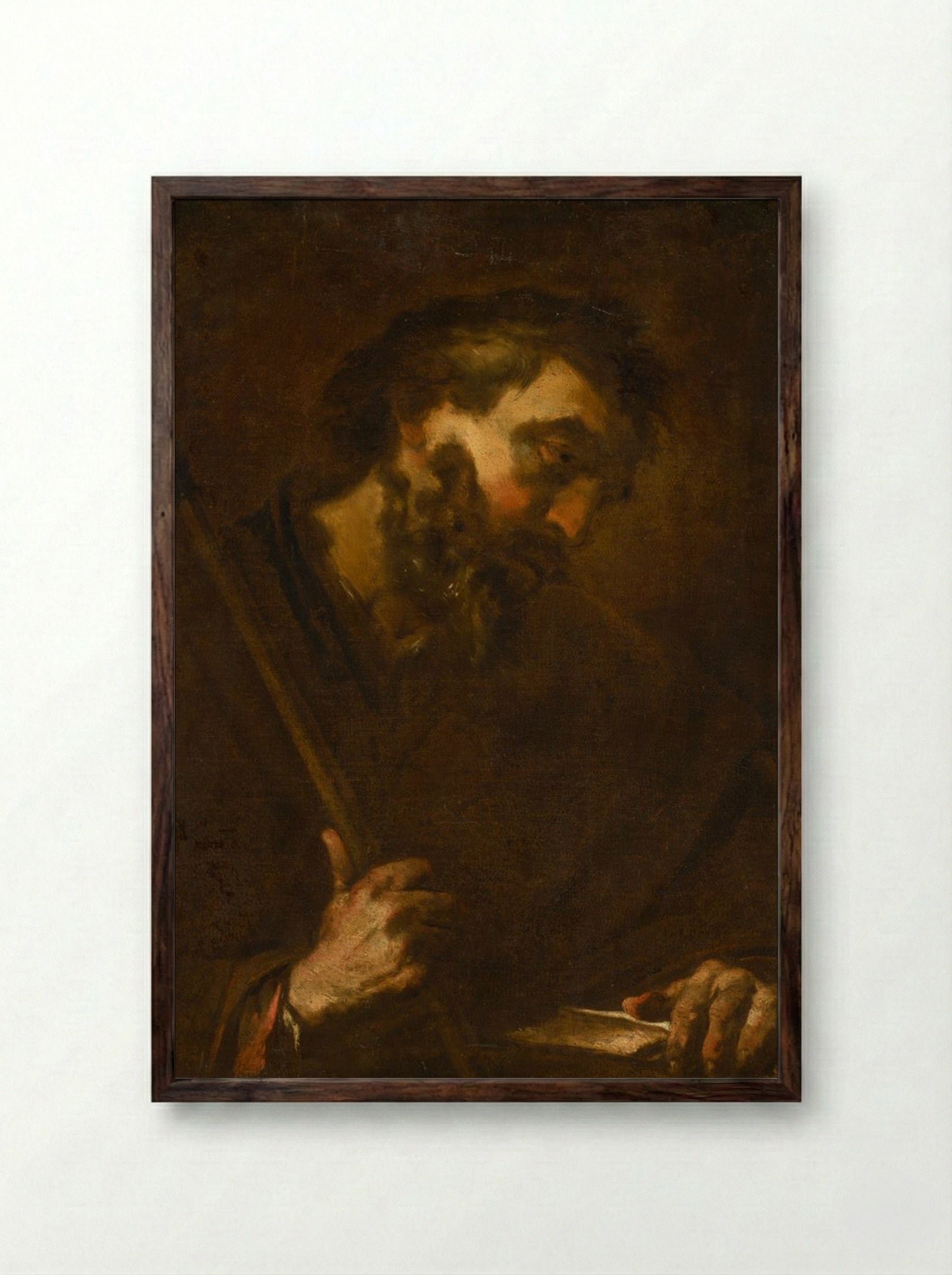 Saint Jude Thaddeus - Jusepe de Ribera - Framed Print Dark Wood