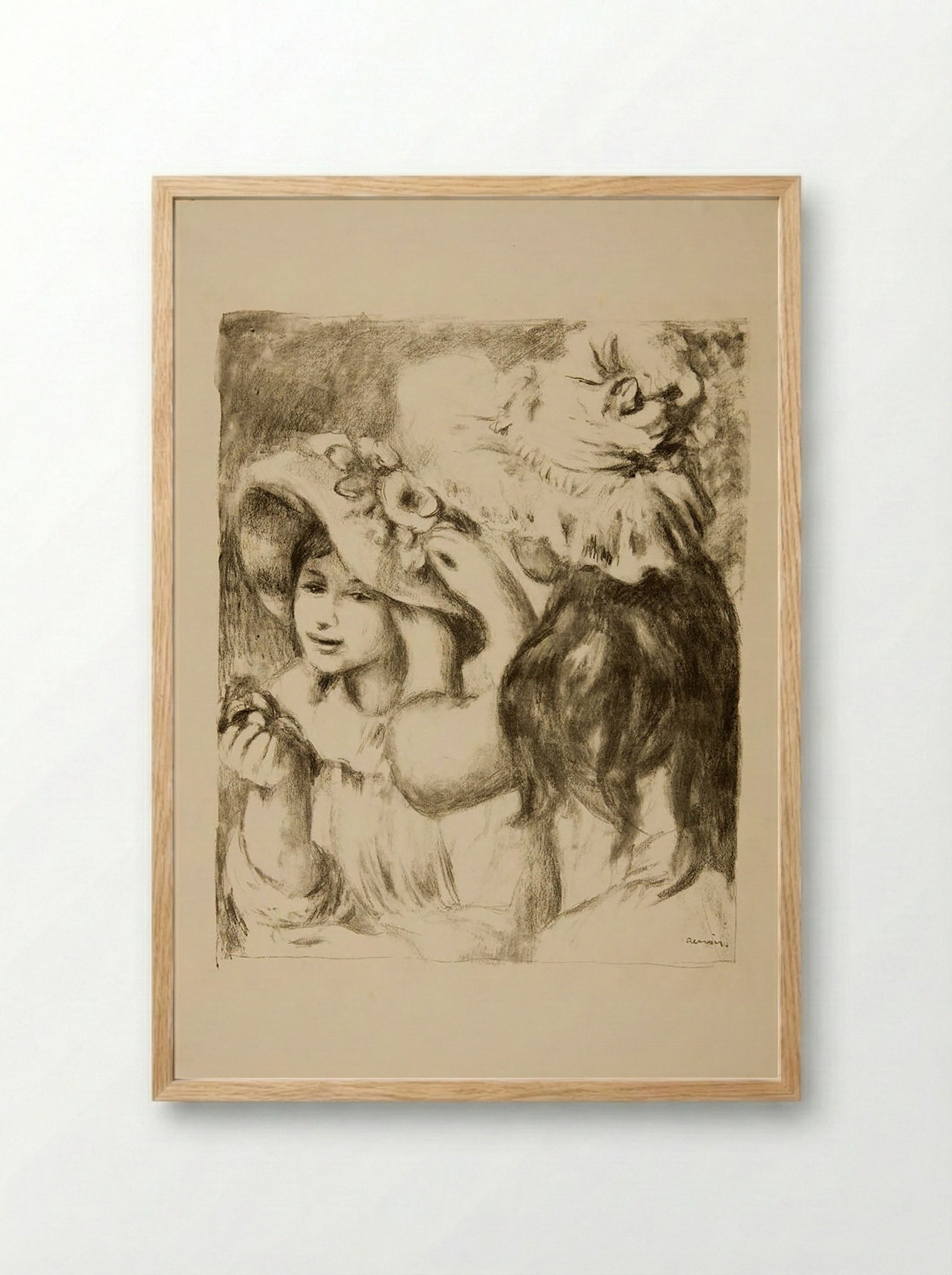 The Pinned Hat - Pierre-Auguste Renoir - Framed Print Wood
