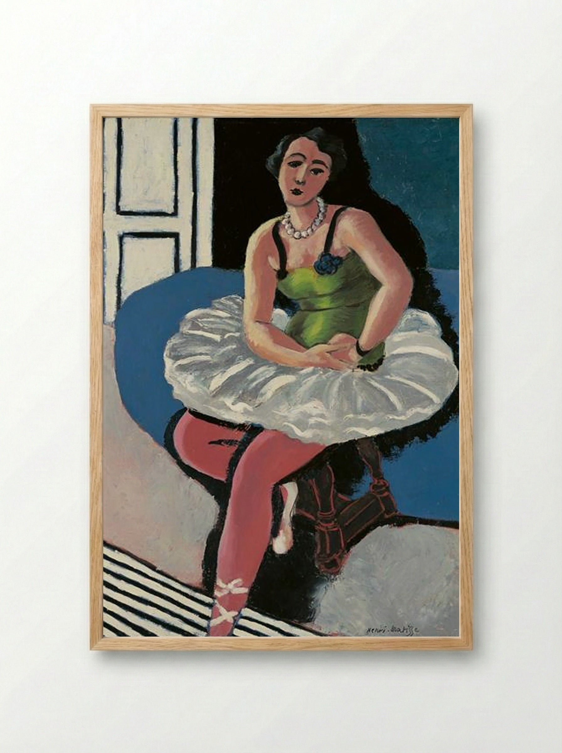 Ballet Dancer Seated on a Stool - Henri Matisse - Framed Print Wood