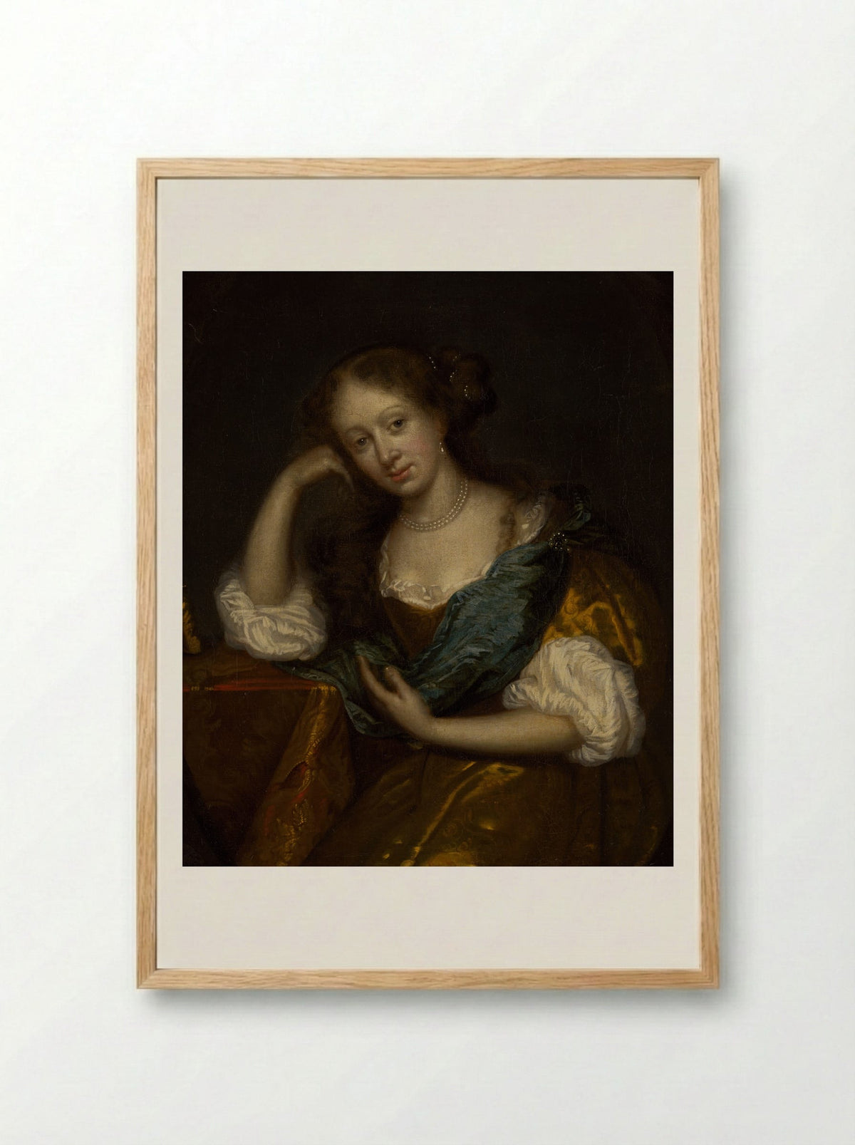 In Thought - Godfried Schalcken - Framed Print Wood