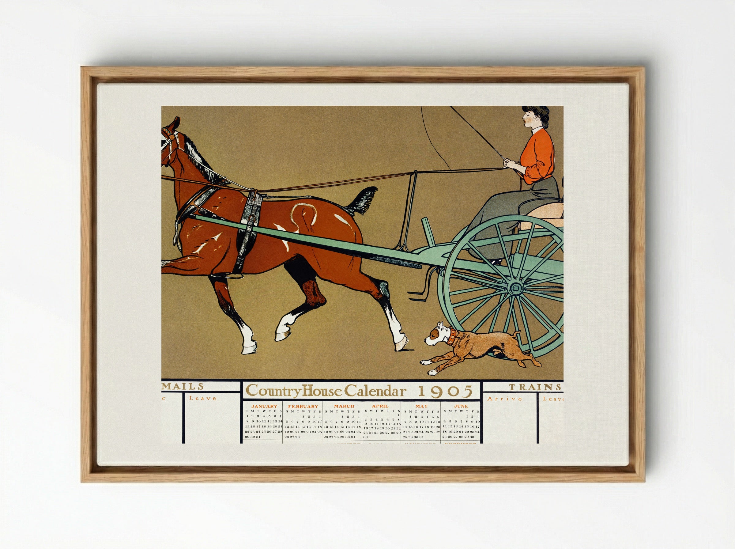 Country House Calendar 1905 - Edward Penfield - Framed Canvas Wood