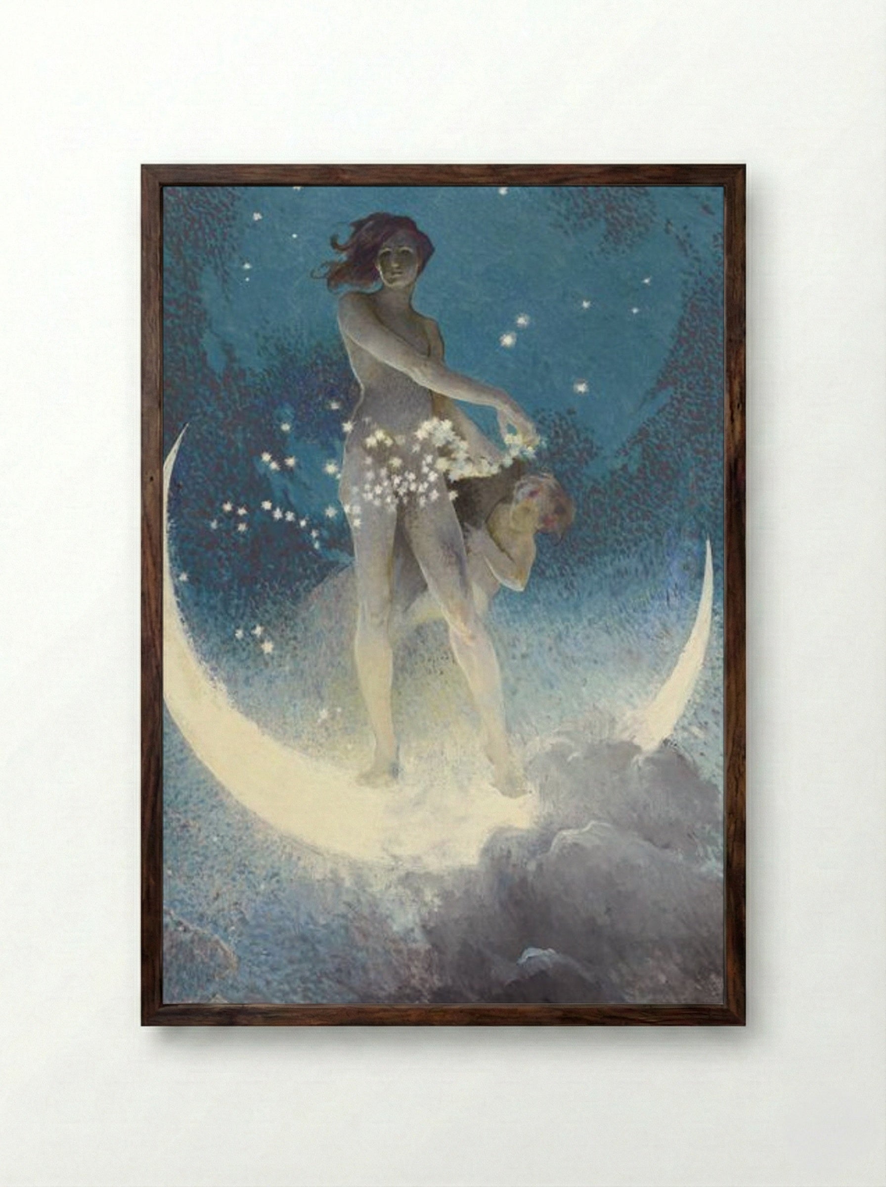 Spring Scattering Stars - Edwin Howland Blashfield - Framed Print Dark Wood