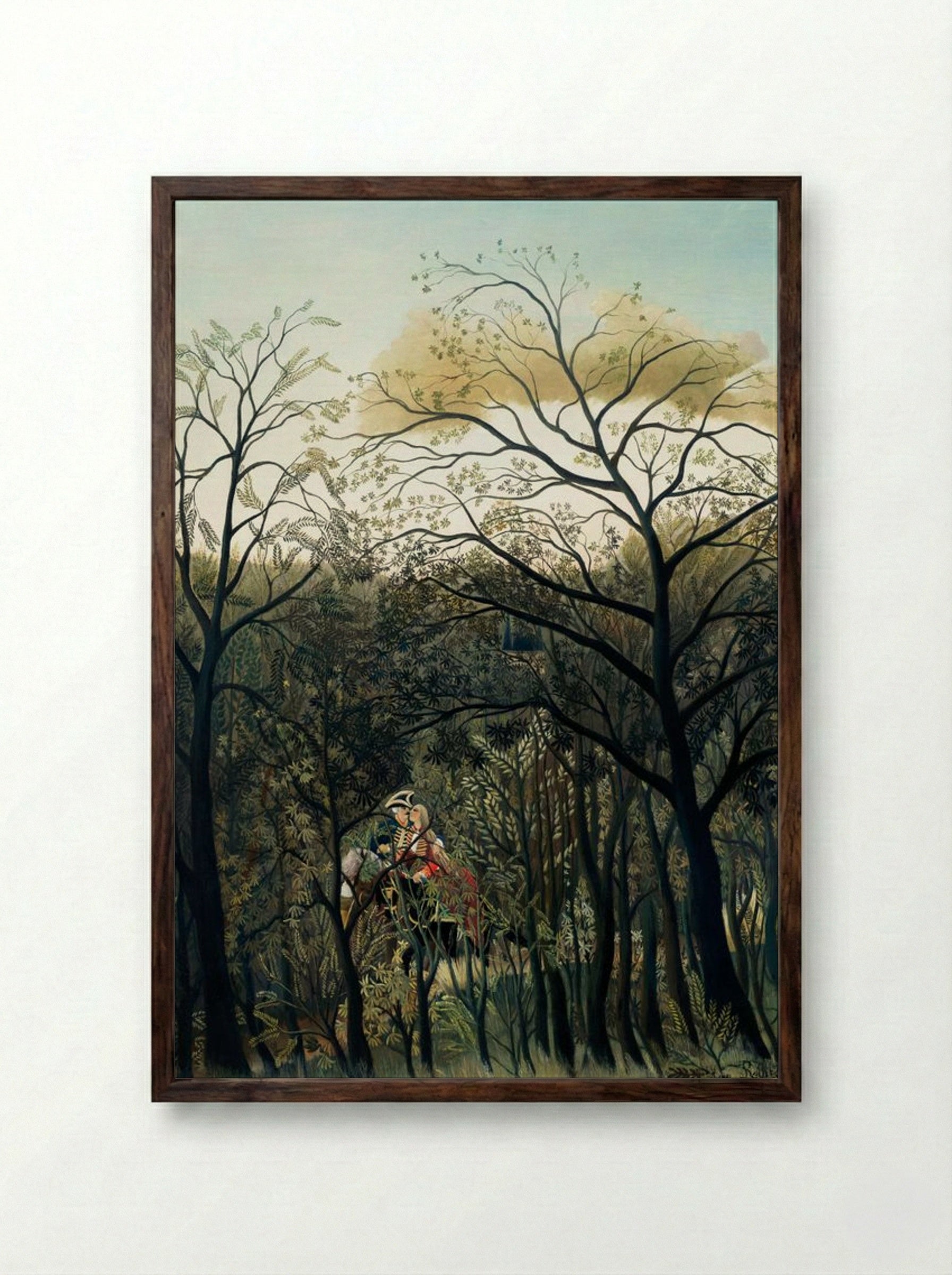 Rendezvous in the Forest - Henri Rousseau - Framed Print Dark Wood