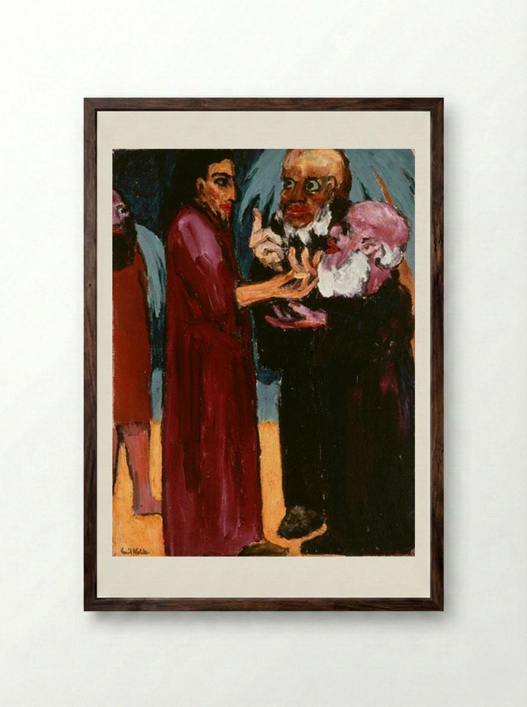 The Tribute Money - Emil Nolde - Framed Print Dark Wood