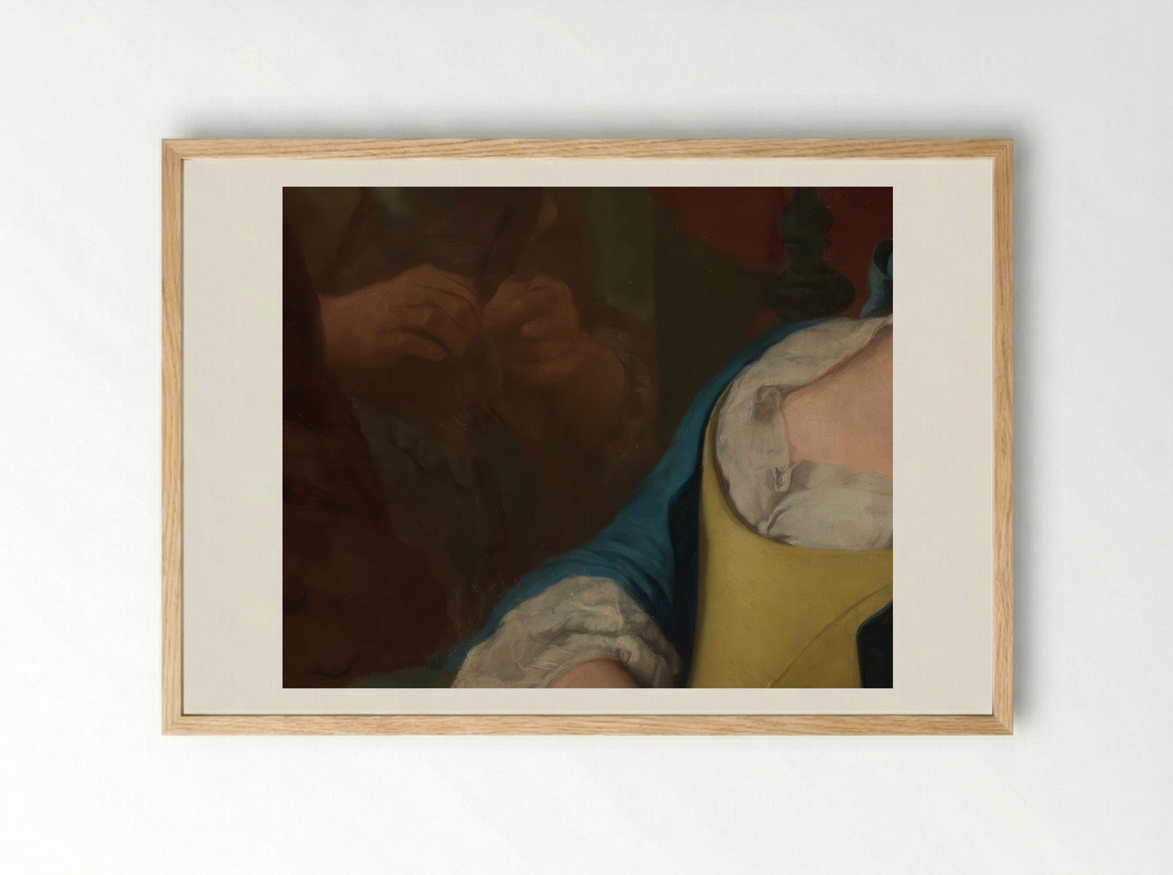 Teasing a Sleeping Girl - Gaspare Traversi - Framed Print Wood