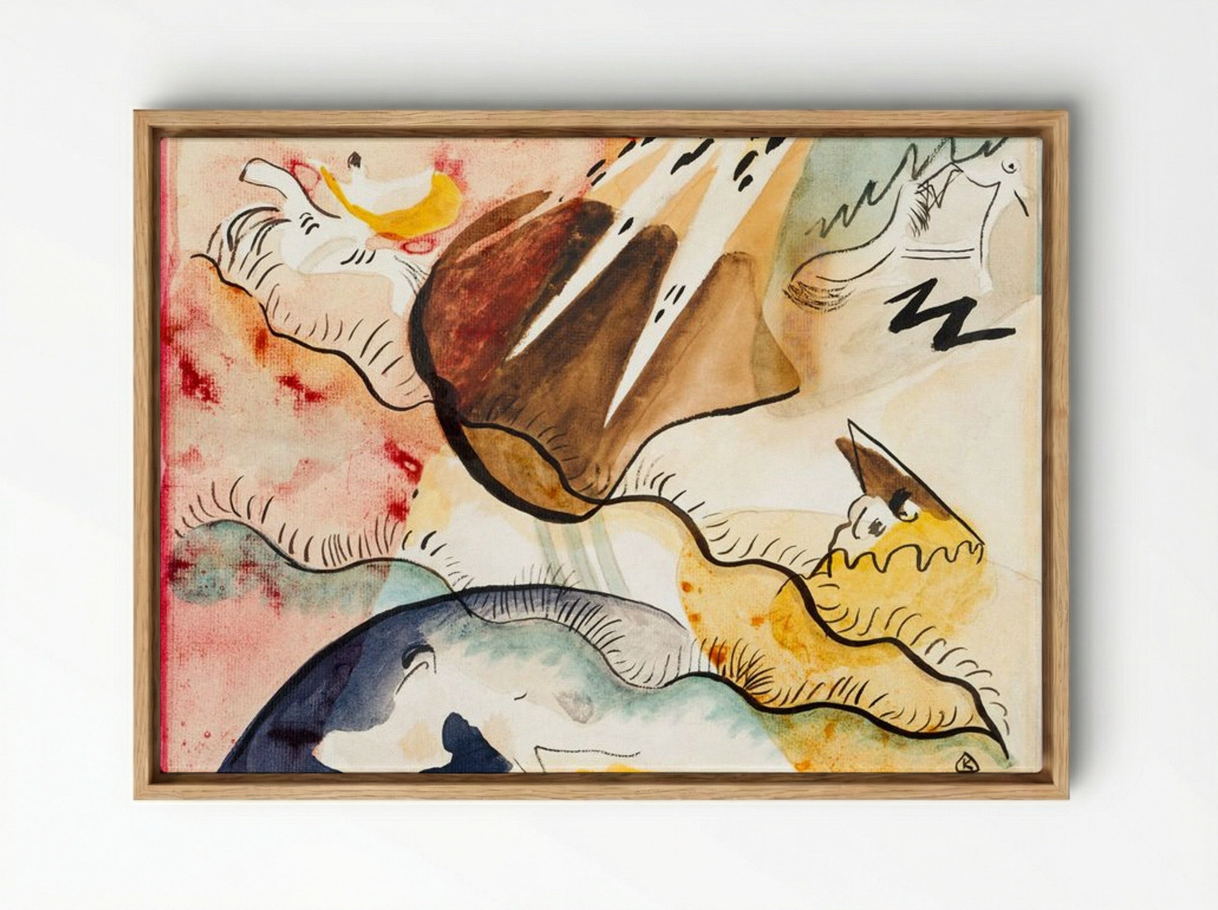 Rain Landscape - Wassily Kandinsky - Framed Canvas Wood