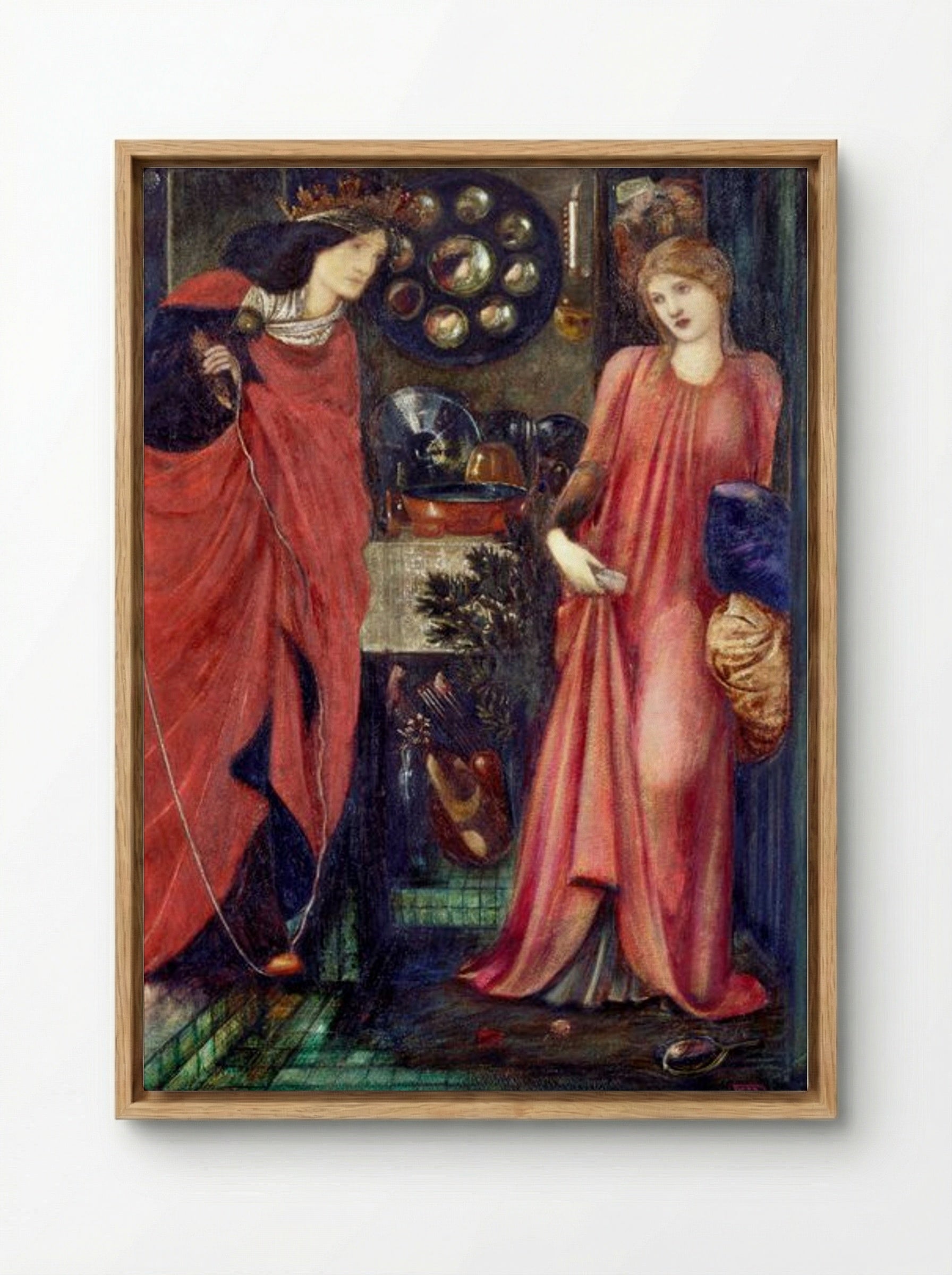 Fair Rosamund and Queen Eleanor - Edward Burne-Jones - Framed Canvas Wood