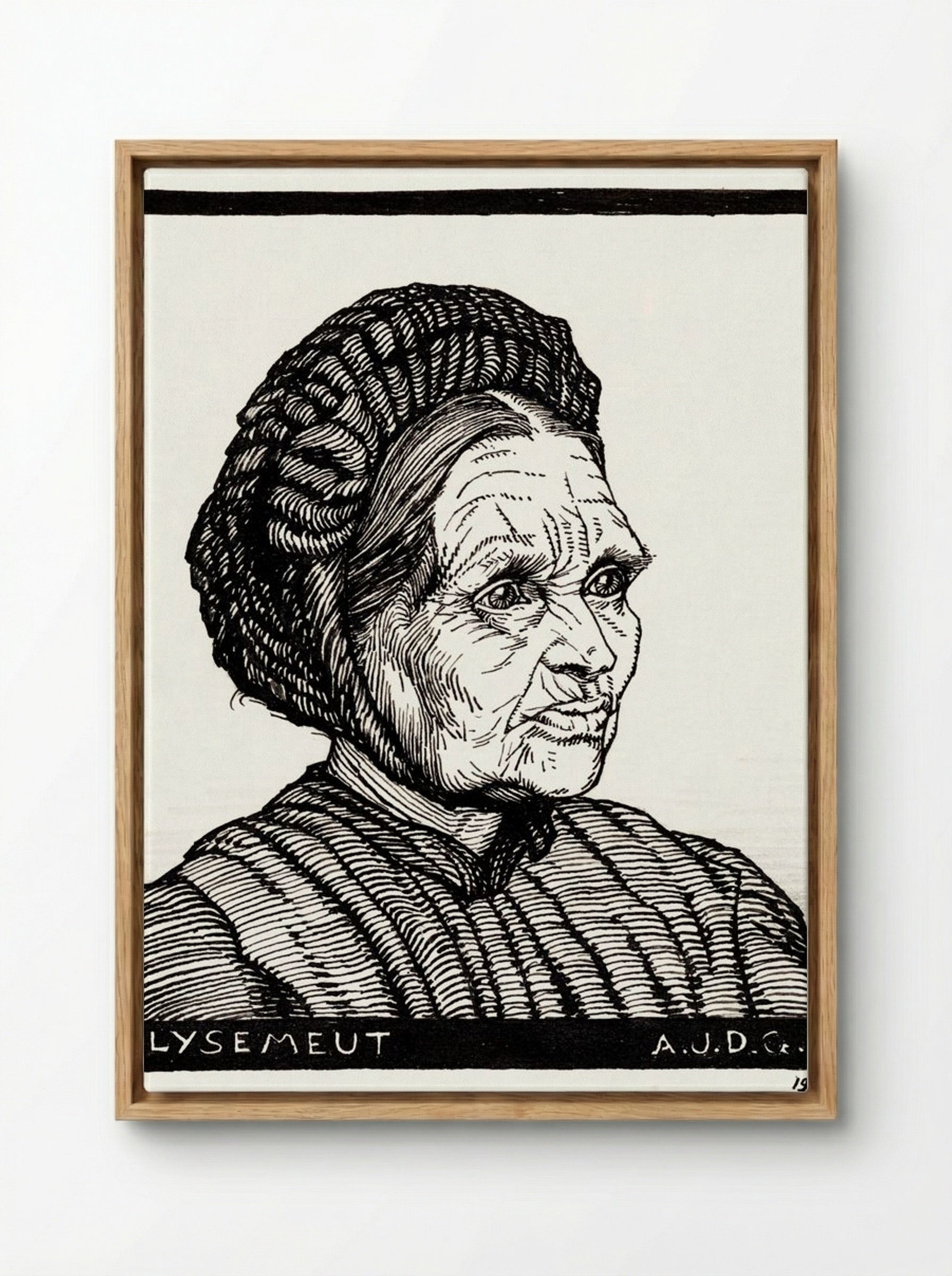Portrait of Lysemeut, Laren Farmer's Wife - Julie de Graag - Framed Canvas Wood