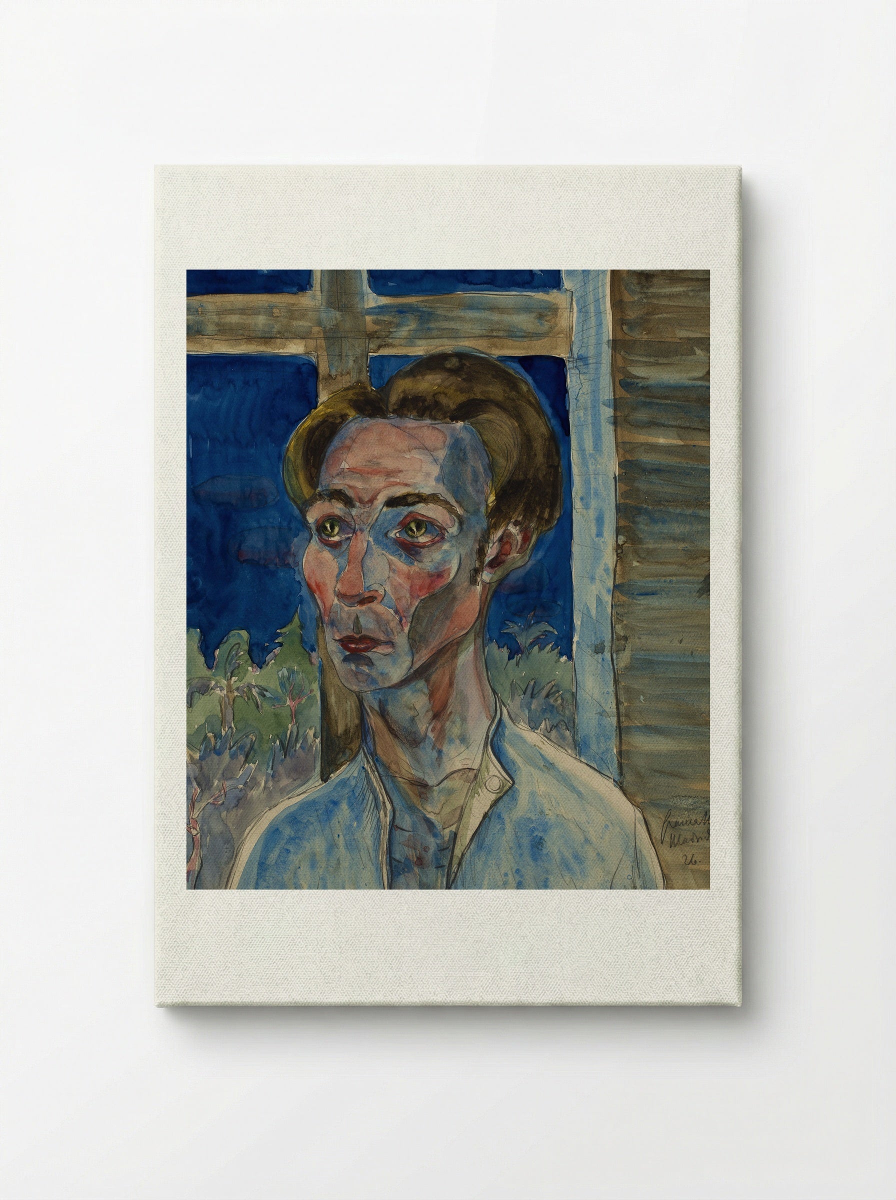 Myself with a Window Frame Cross - Hermann Max Pechstein - Canvas