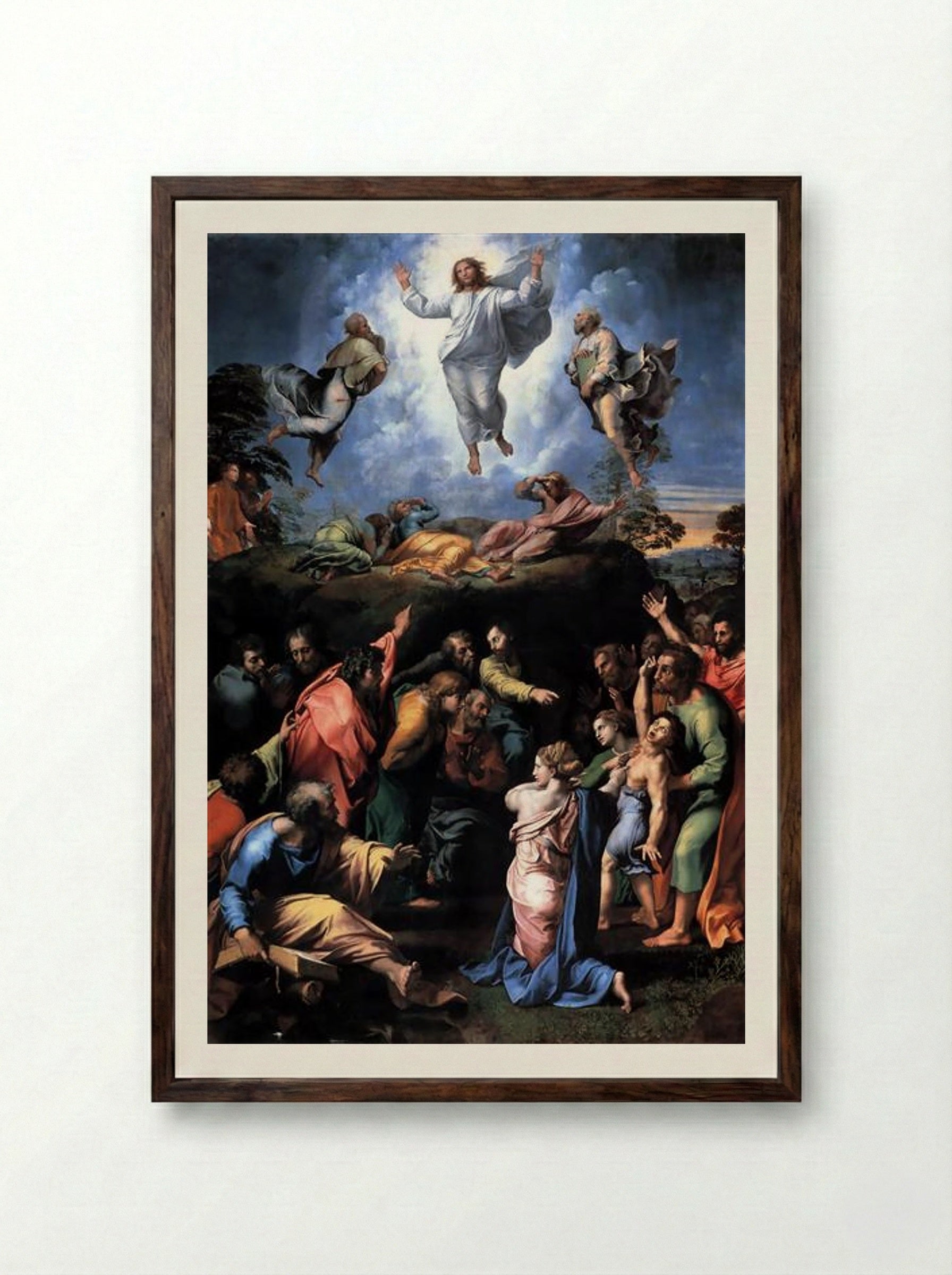 The Transfiguration - Raphael - Framed Print Dark Wood