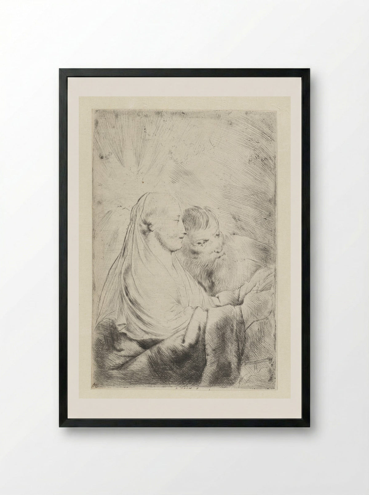 Maria en Jozef - Pieter de Grebber - Framed Print Black