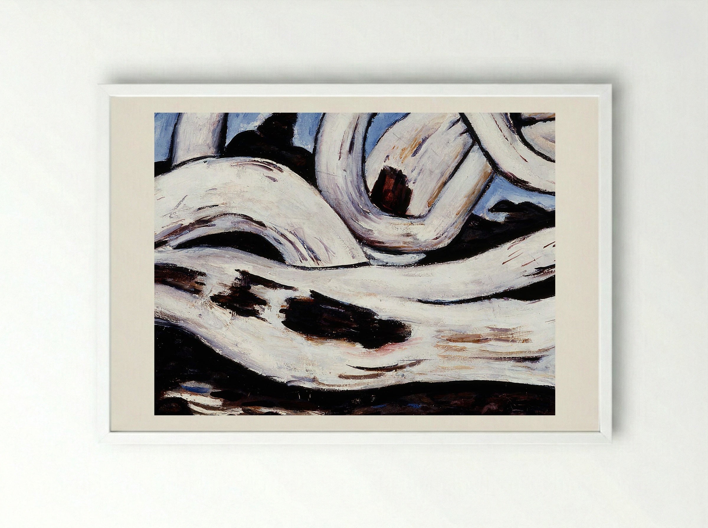 Driftwood on the Bagaduce - Marsden Hartley - Framed Print White
