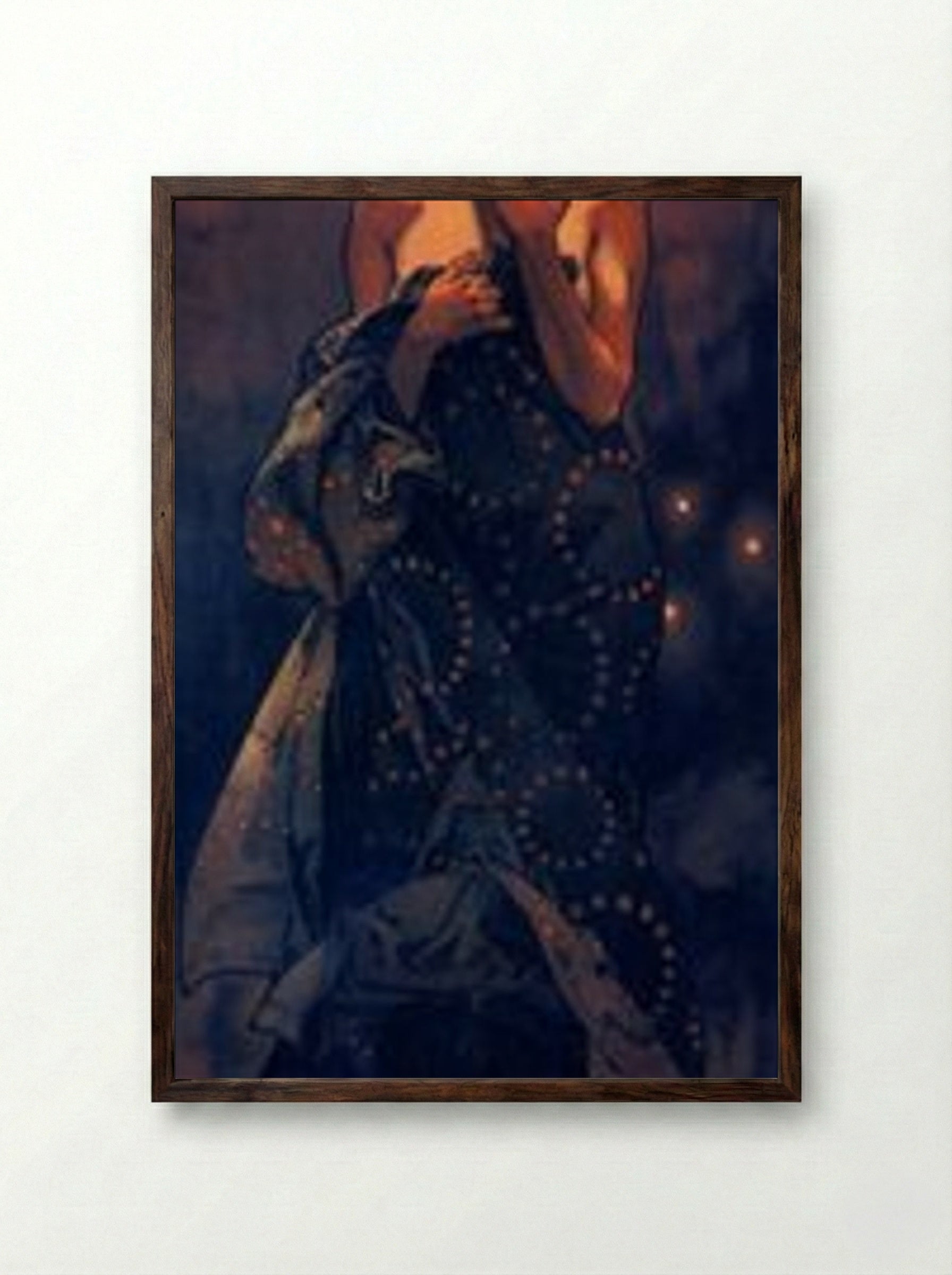 The Evening Star - Alfons Mucha - Framed Print Dark Wood