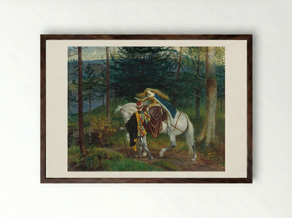 La belle Dame Sans Merci - Walter Crane - Framed Print Dark Wood