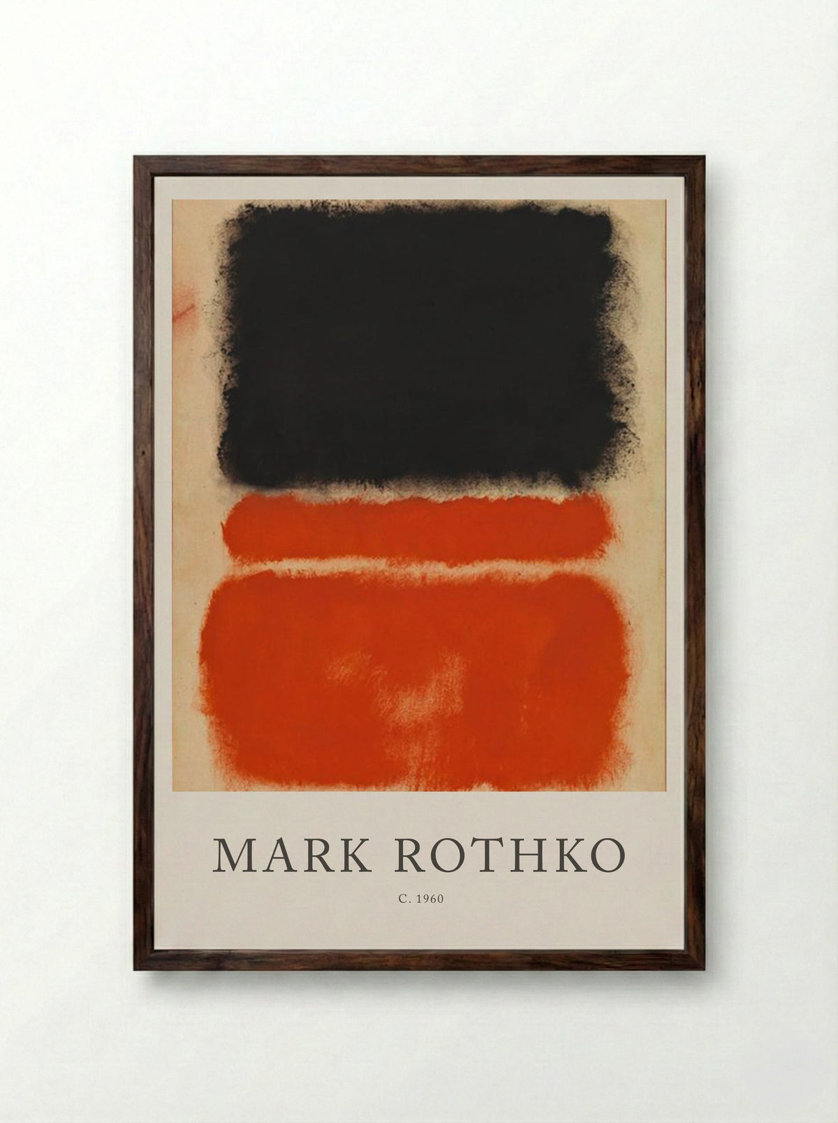 Untitled (Black and Red Bands) - Mark Rothko - Framed Print Dark Wood