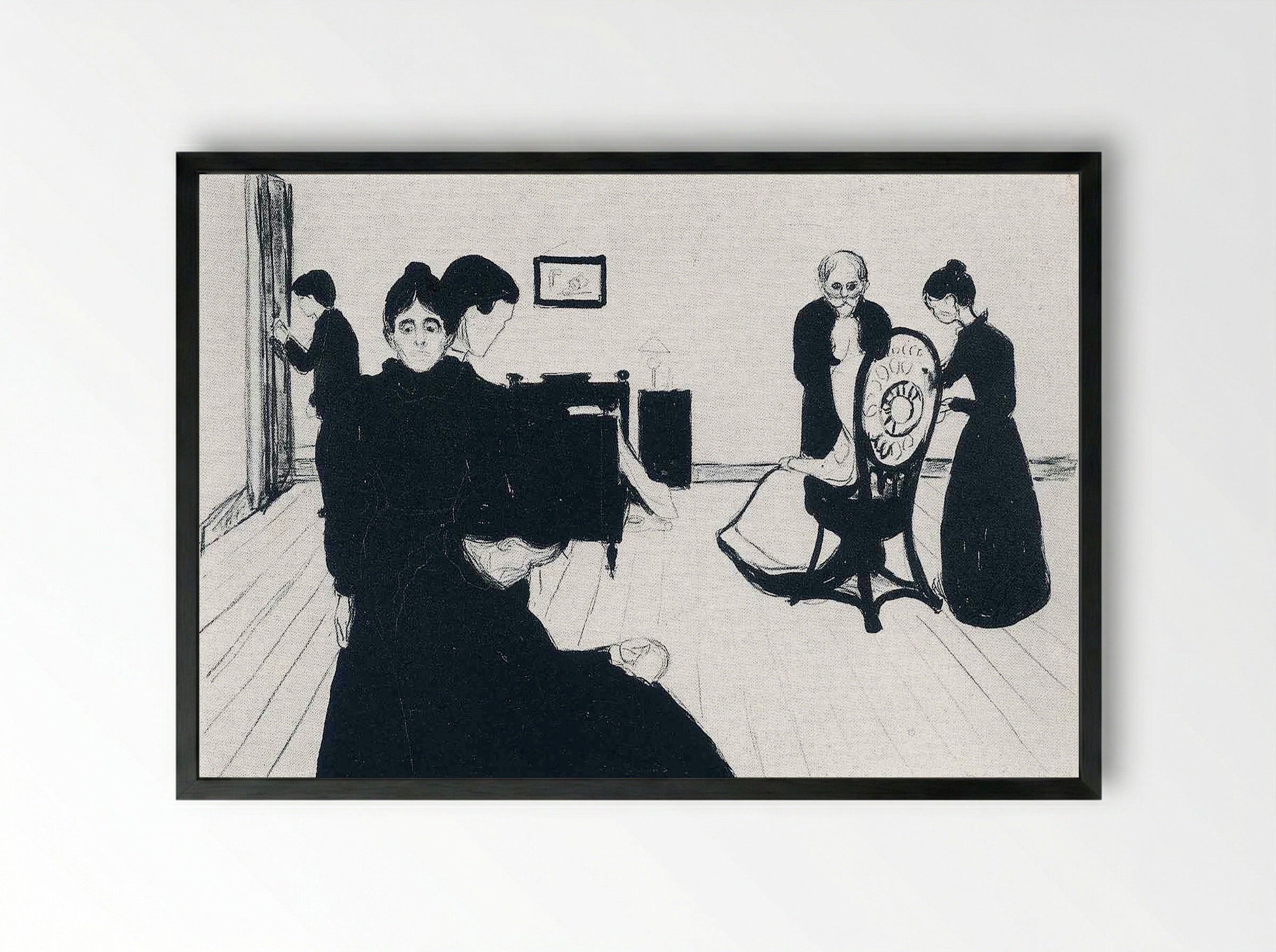 The Death Chamber - Edvard Munch - Framed Print Black