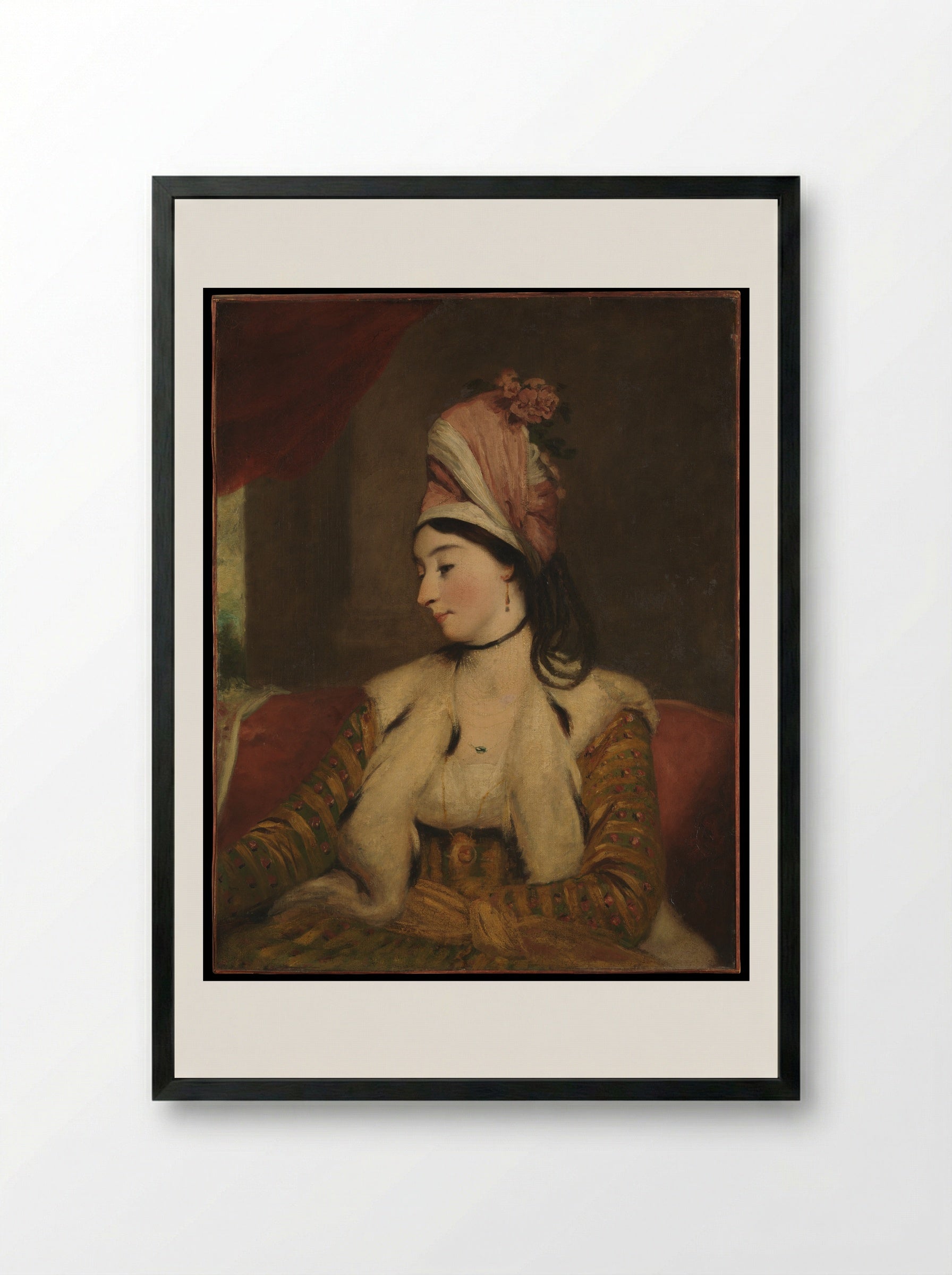 Mrs. George Baldwin (Jane Maltass, 1763–1839) - Sir Joshua Reynolds - Framed Print Black