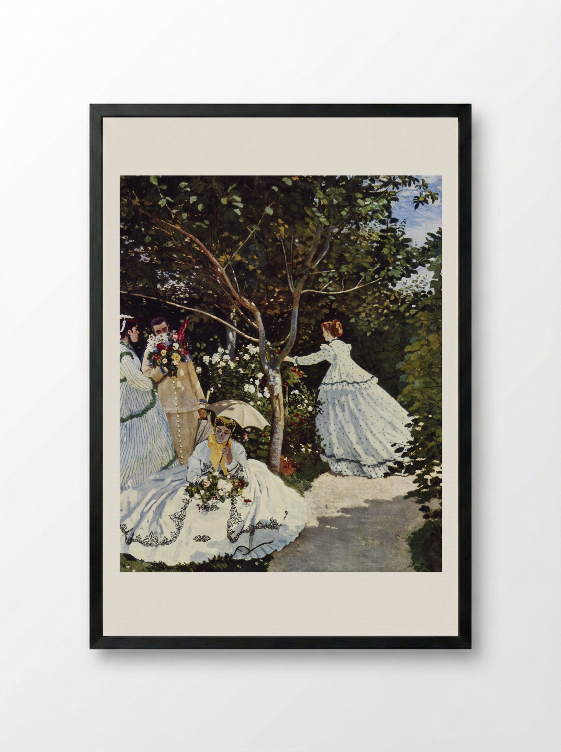 Women in the Garden - Claude Monet - Framed Print Black