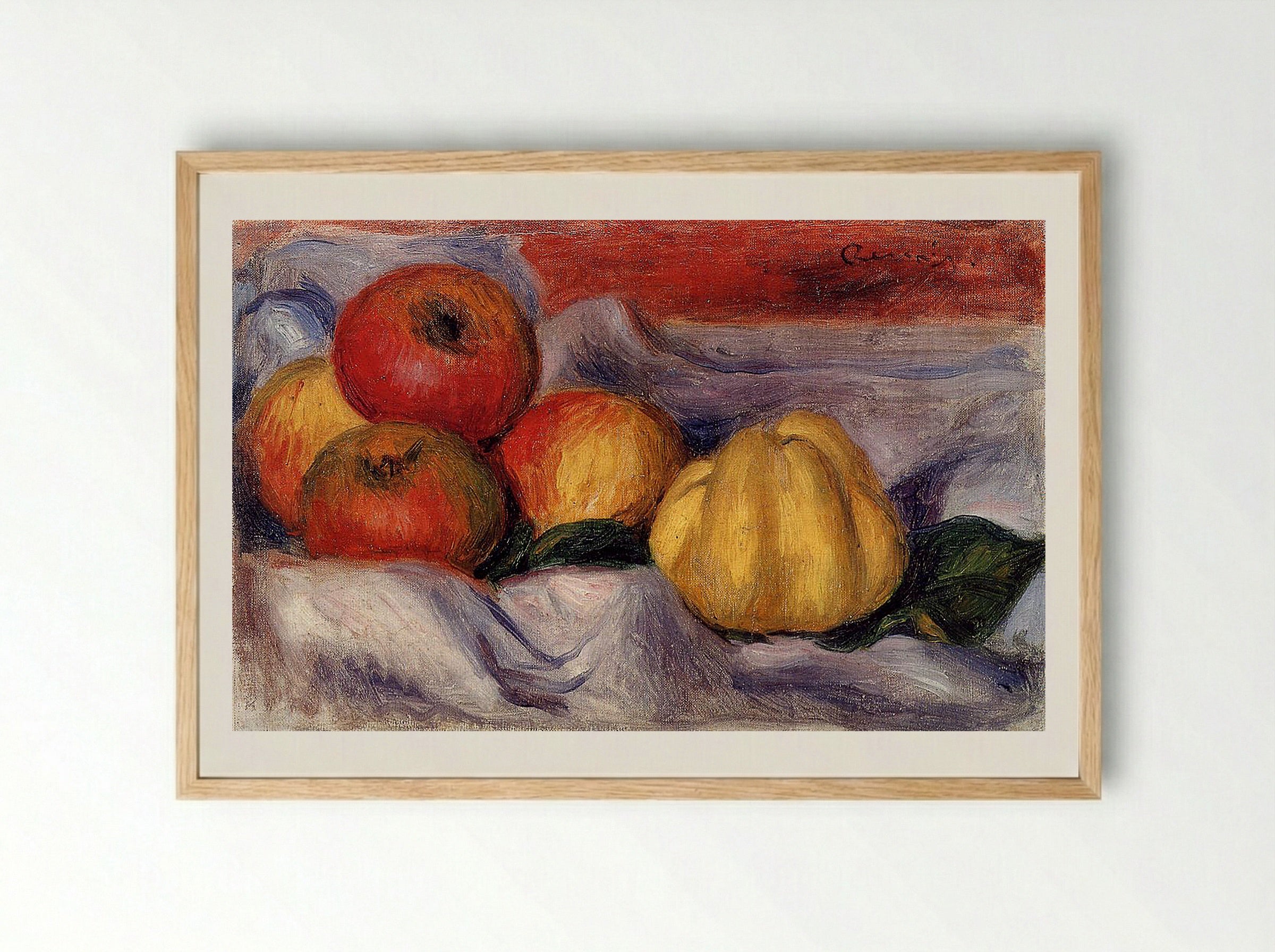 Still Life with Apples - Pierre-Auguste Renoir - Framed Print Wood