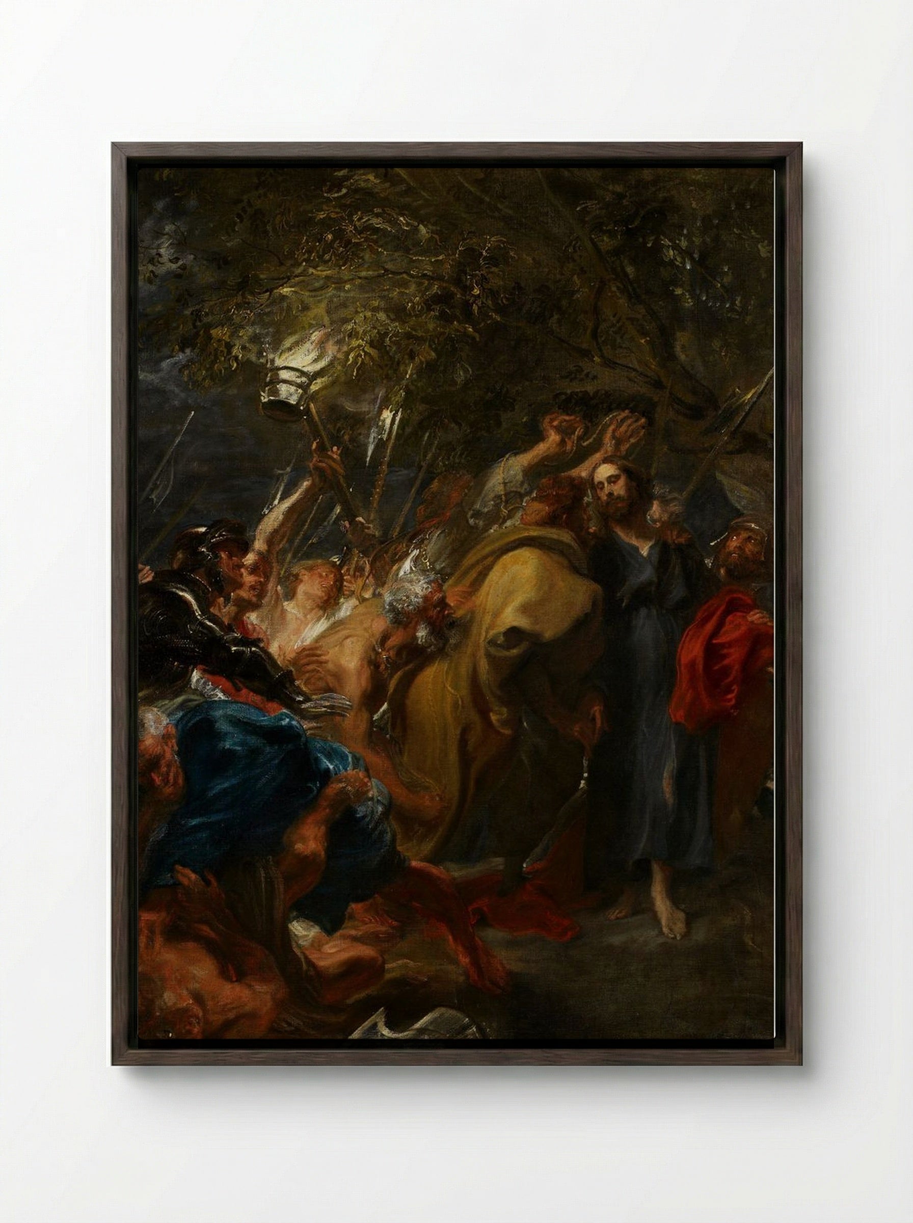The Kiss of Judas - Peter Paul Rubens - Framed Canvas Dark Wood