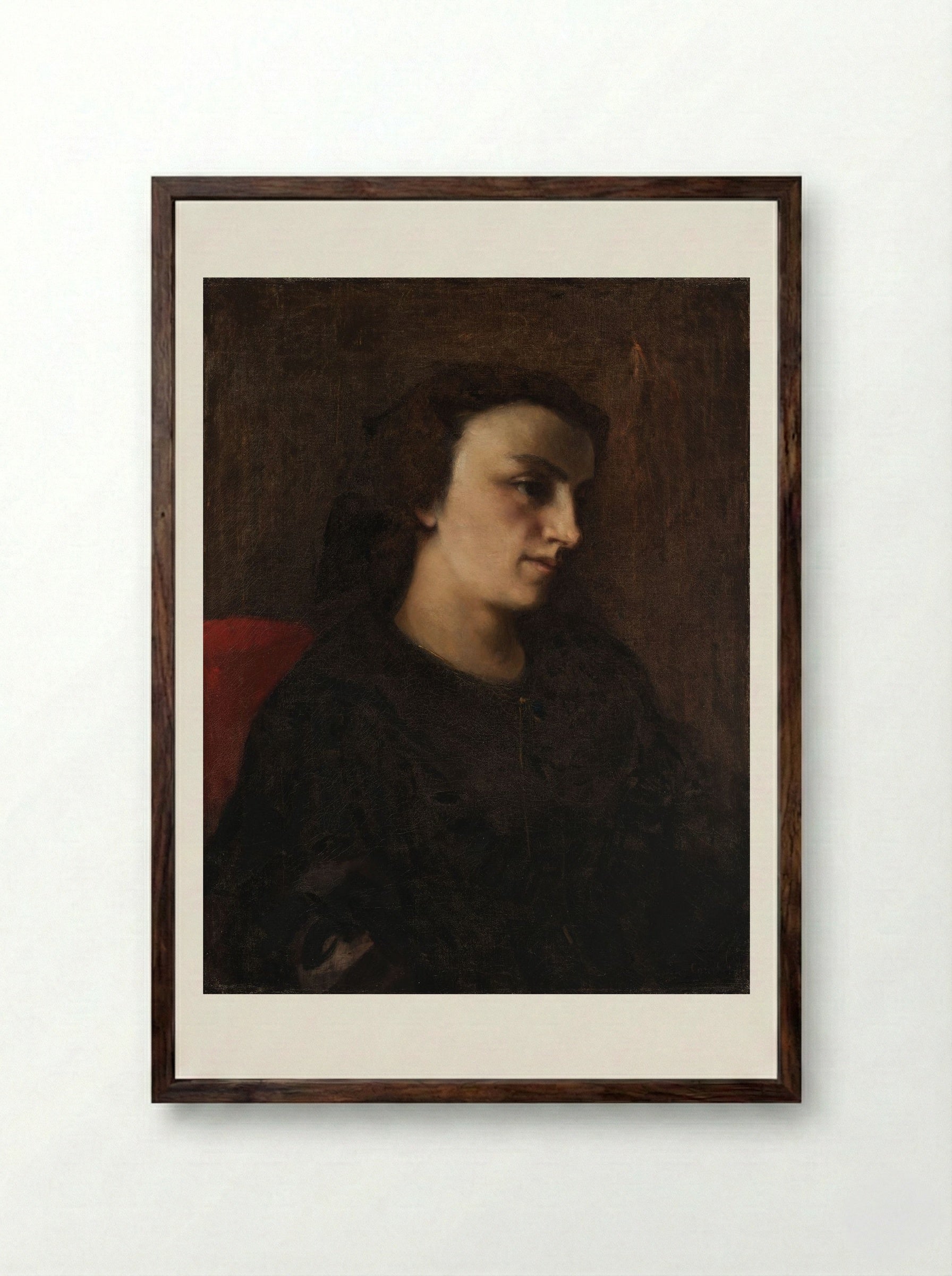 Portrait of a Woman - Gustave Courbet - Framed Print Dark Wood