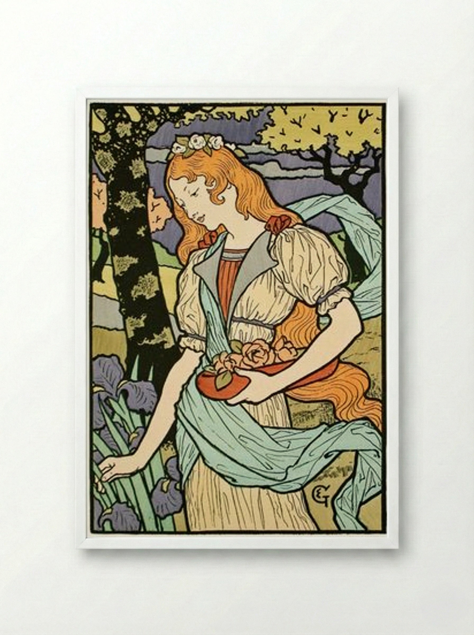 Poster for an Exhibition of French Decorative Art at the Grafton Galleries - Eugène Grasset - Framed Print White