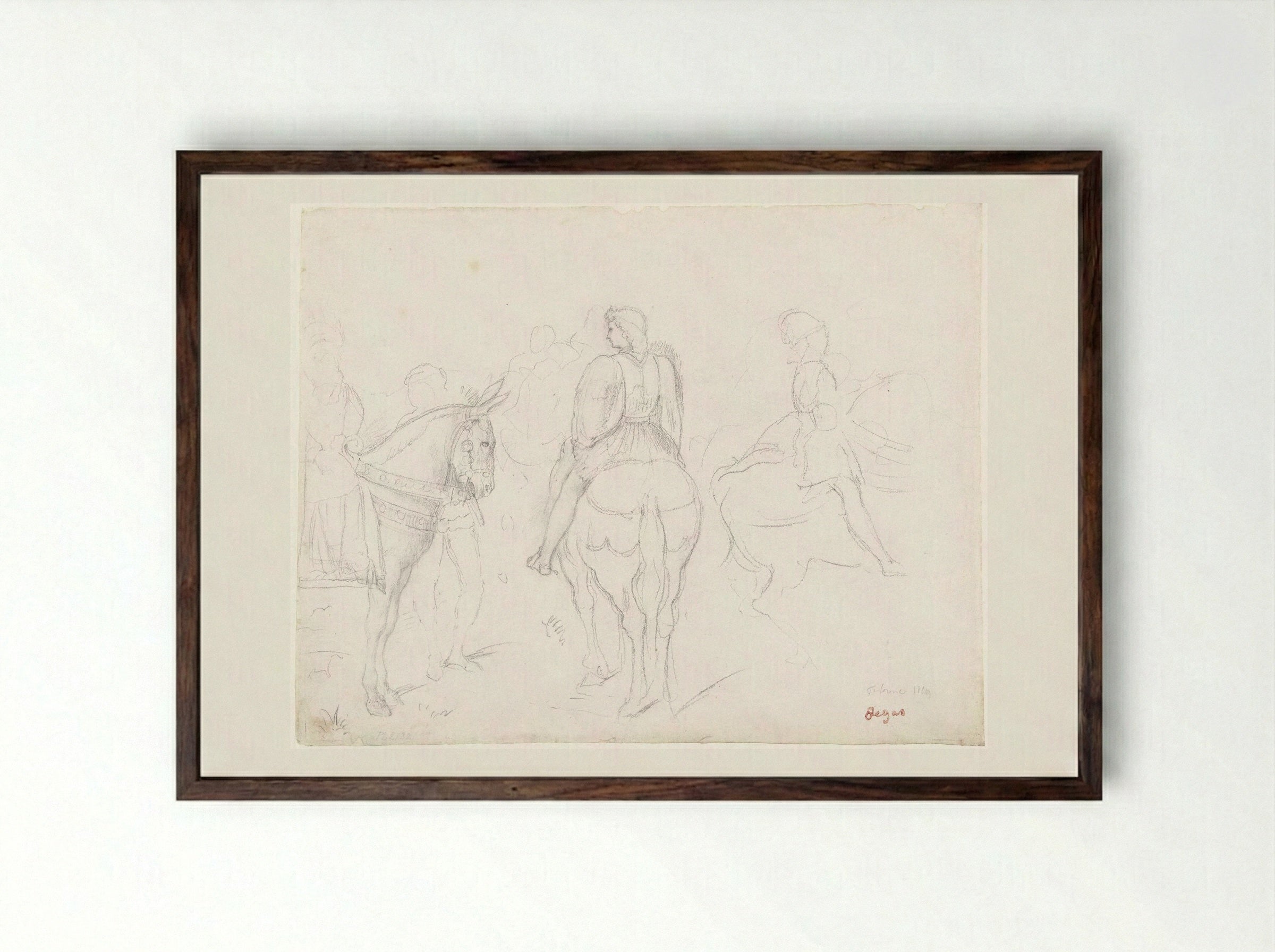 Ruiters - Edgar Degas - Framed Print Dark Wood
