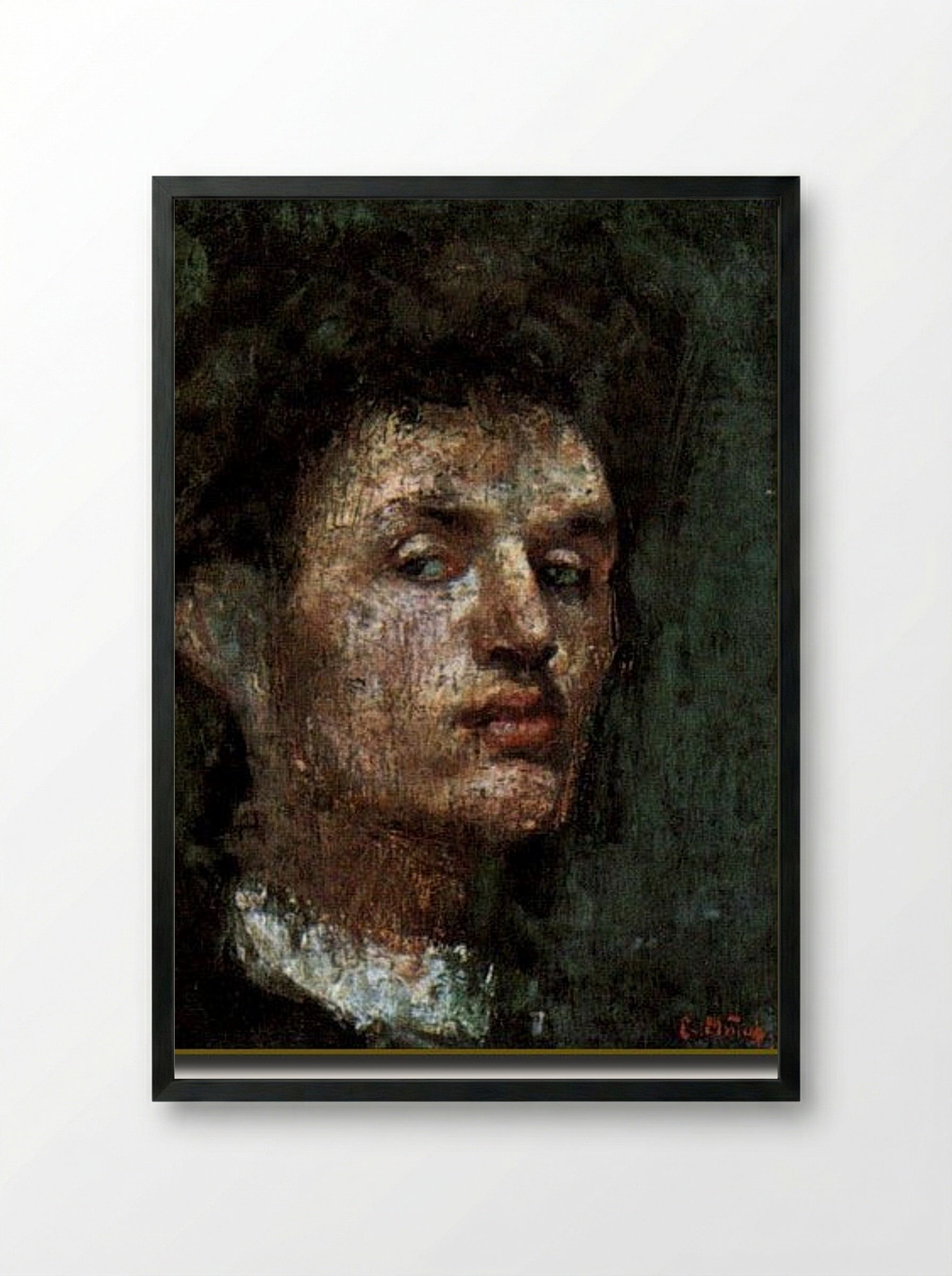 Self-Portrait Dedicated to Anquetin - Émile Bernard - Framed Print Black
