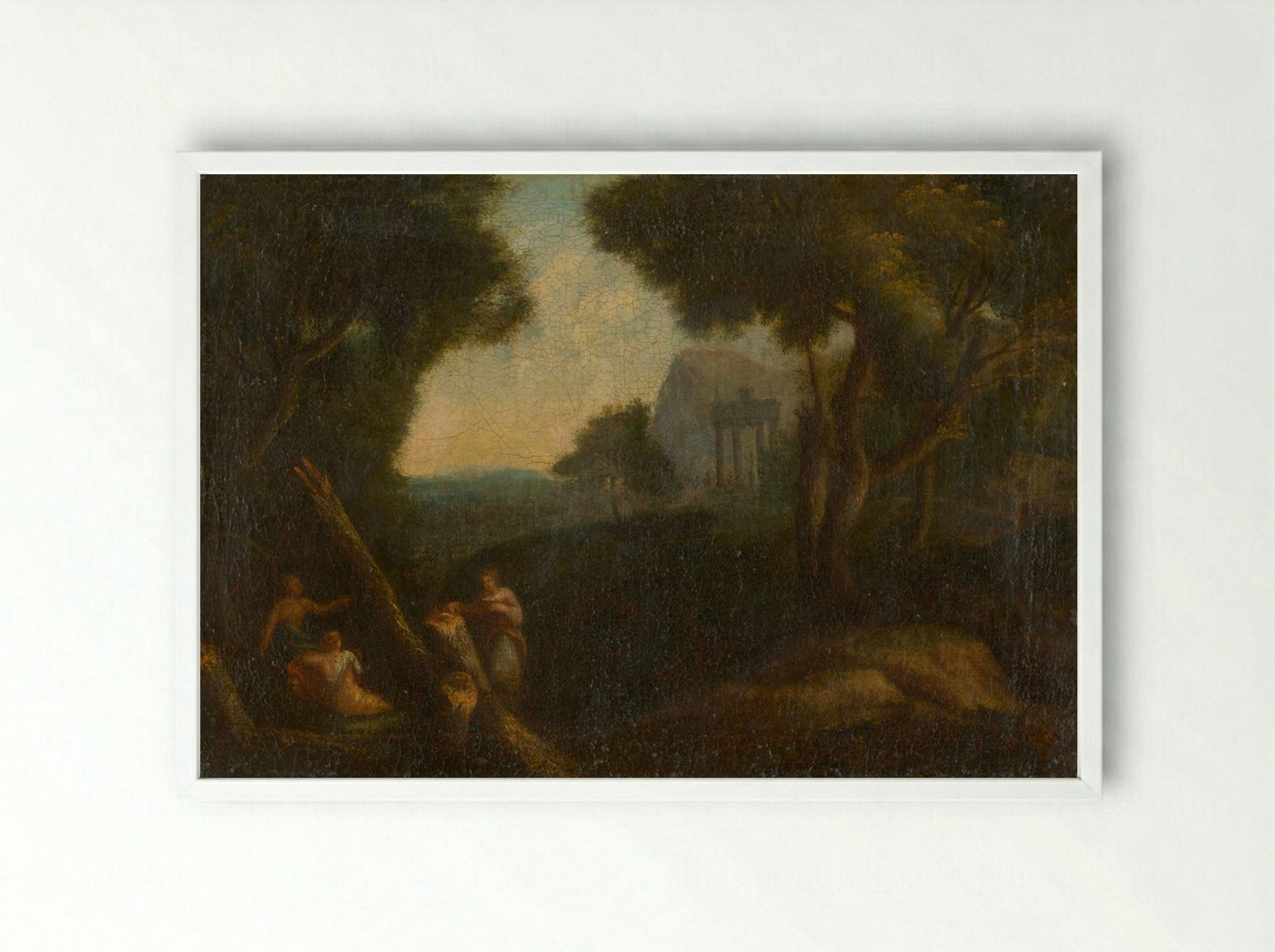 Nymphs in the Woods - Nicolas Poussin - Framed Print White