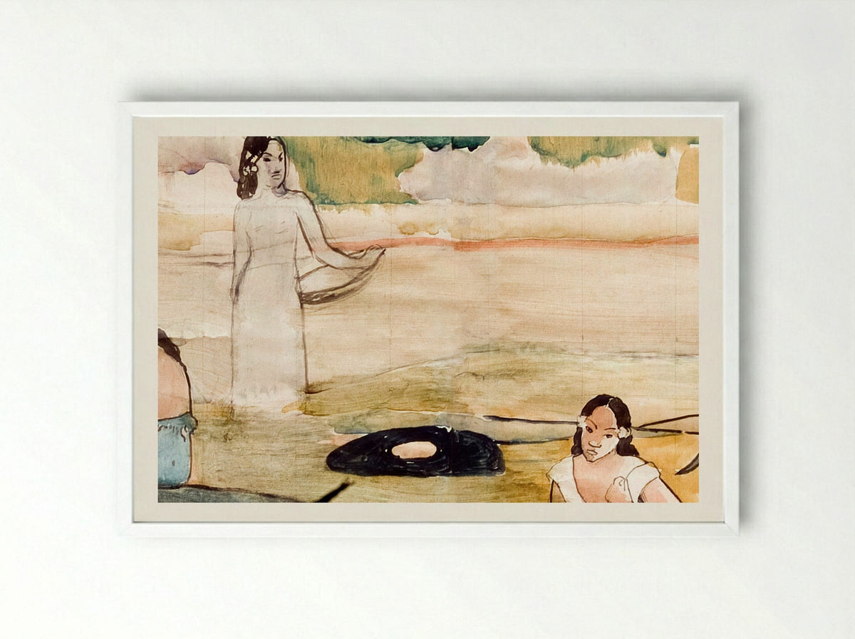 Study from Tahiti - Paul Gauguin - Framed Print White