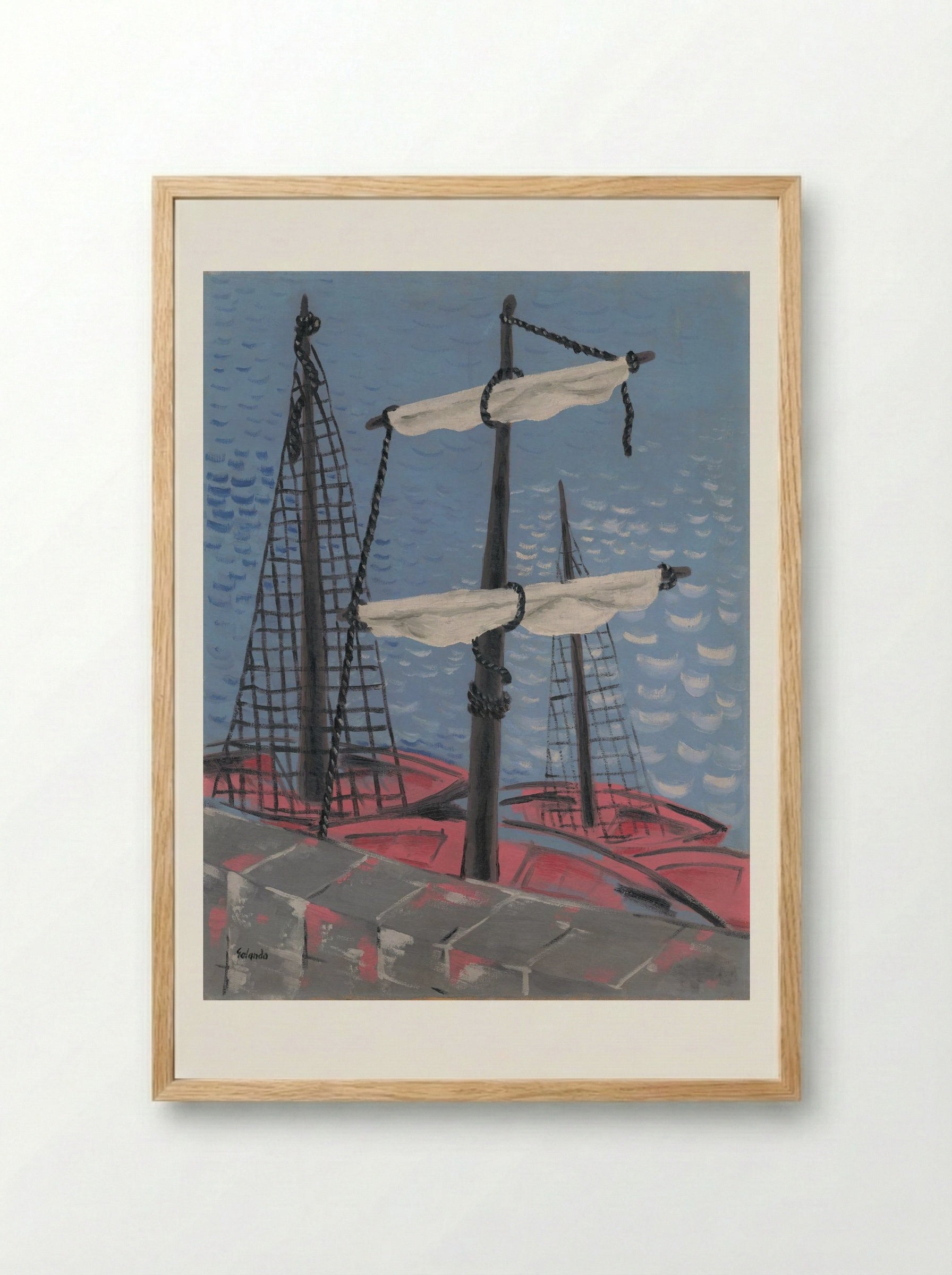 Fishing Boats - Mikuláš Galanda - Framed Print Wood