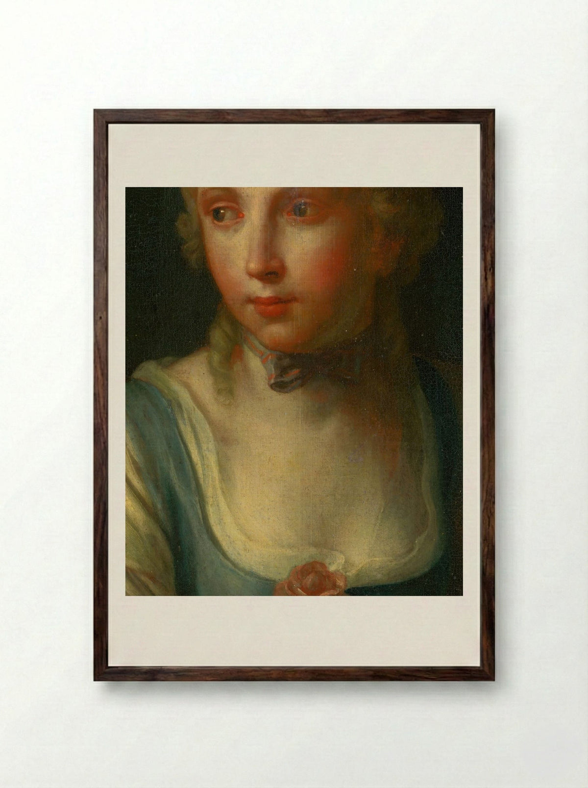 Portrait of a Girl - Berthe Morisot - Framed Print Dark Wood