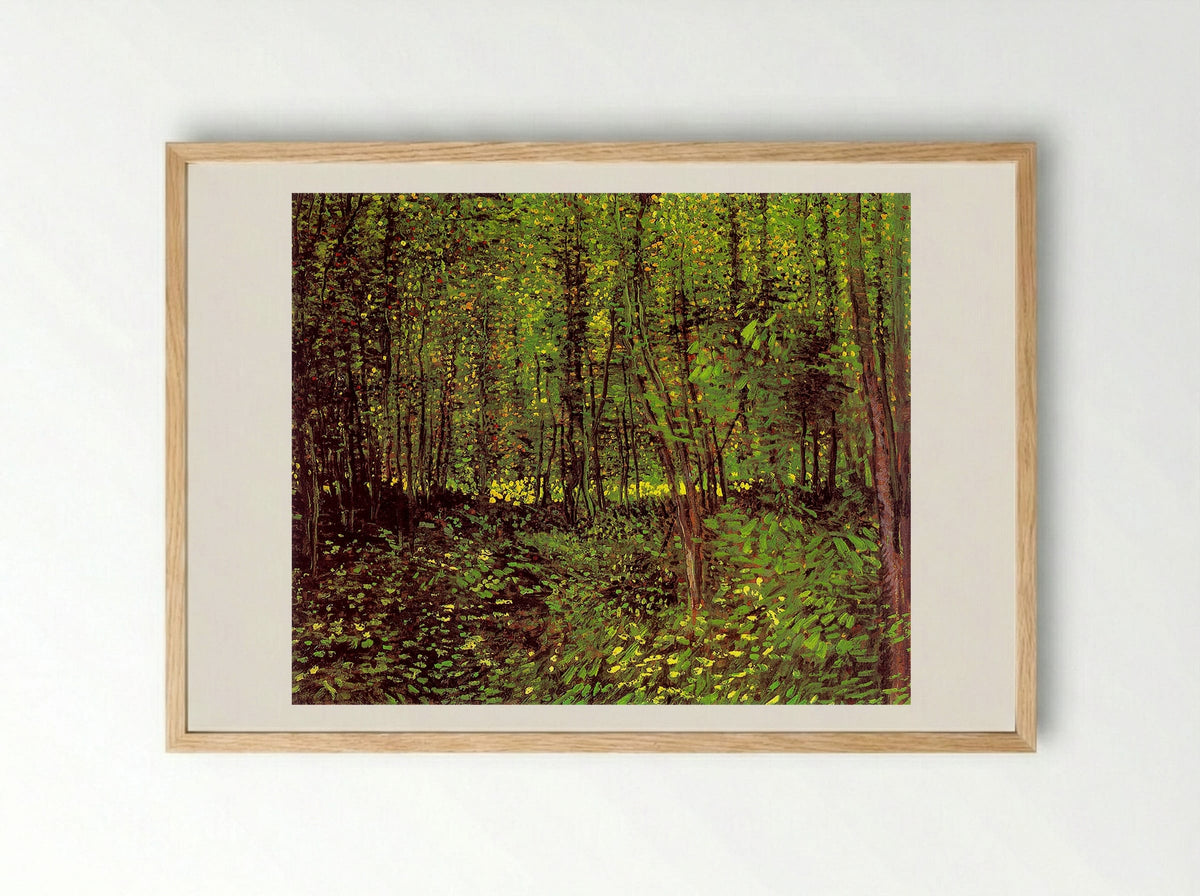 Trees and Undergrowth - Vincent van Gogh - Framed Print Wood