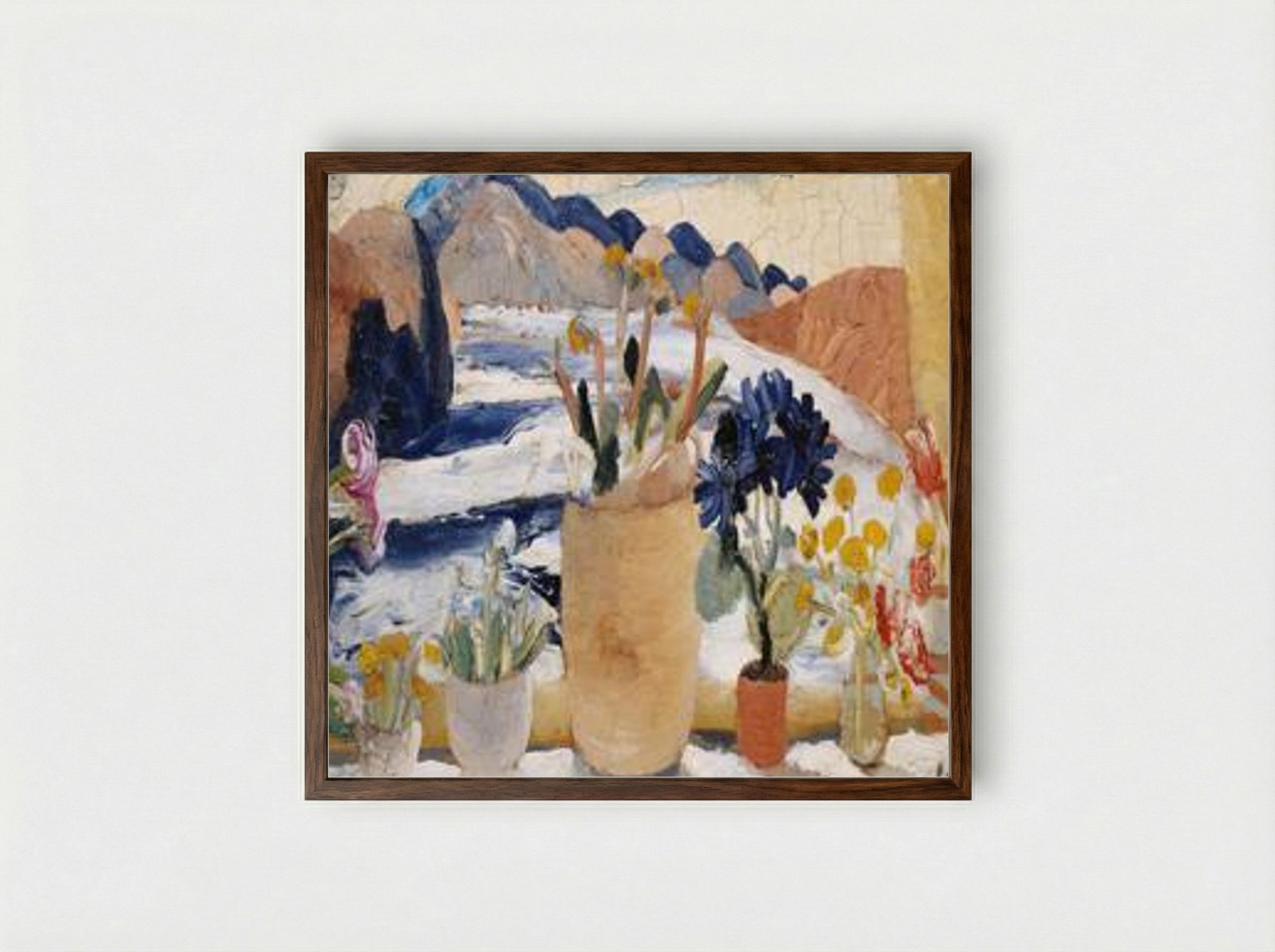 Window-Sill, Lugano - Winifred Nicholson - Framed Print Dark Wood