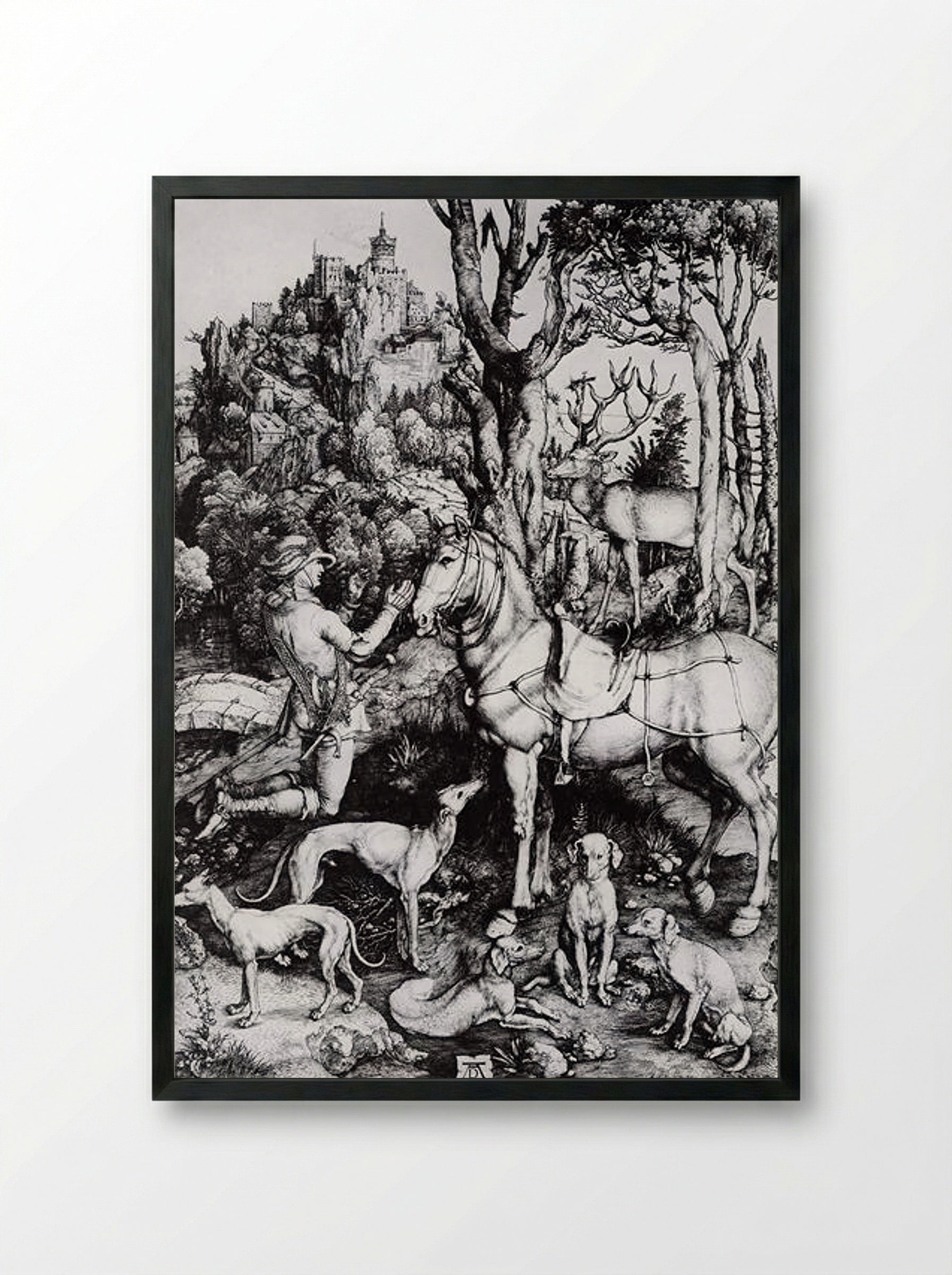 Saint Eustace - Albrecht Dürer - Framed Print Black