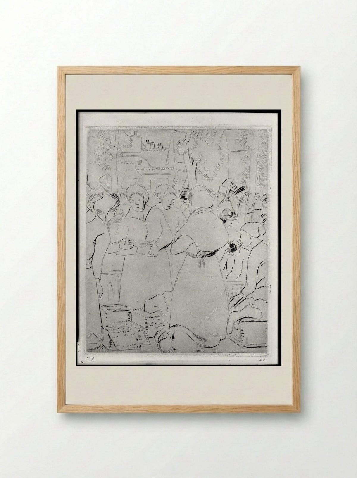 Egg Market - Camille Pissarro - Framed Print Wood