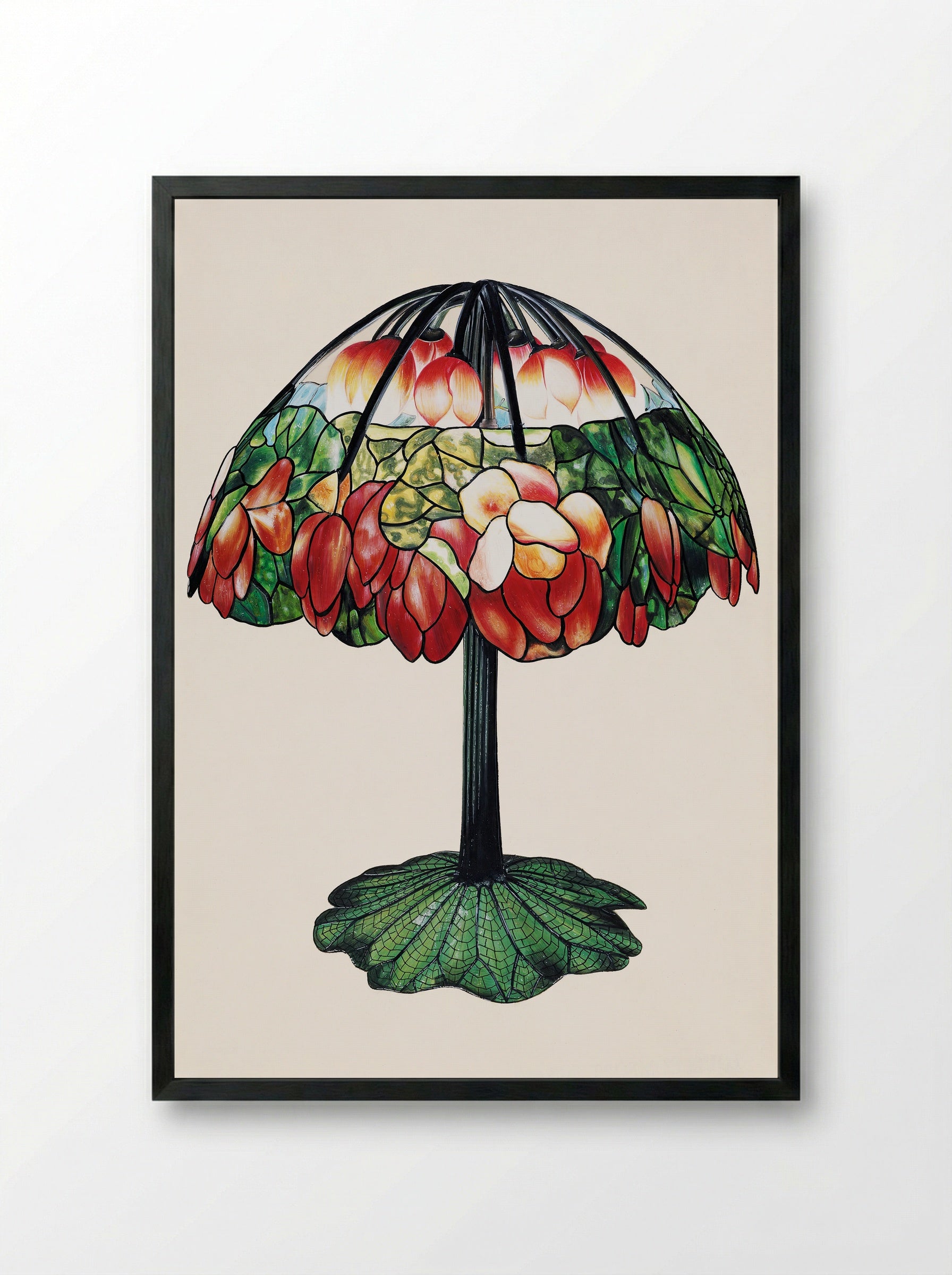 Design for a Lamp - Louis Comfort Tiffany - Framed Print Black