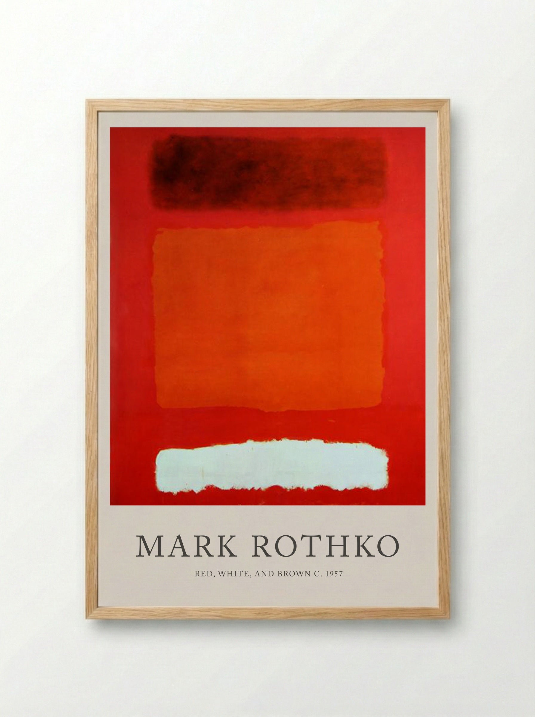 Red, White, and Brown - Mark Rothko - Framed Print Wood